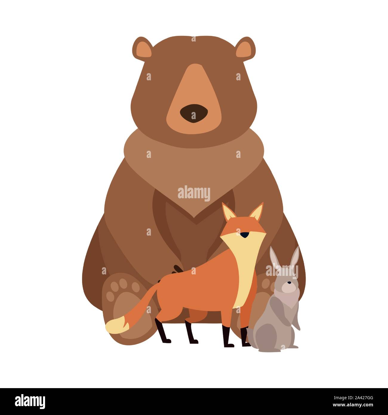 Cartoon wild bear and animals design Stock Vector