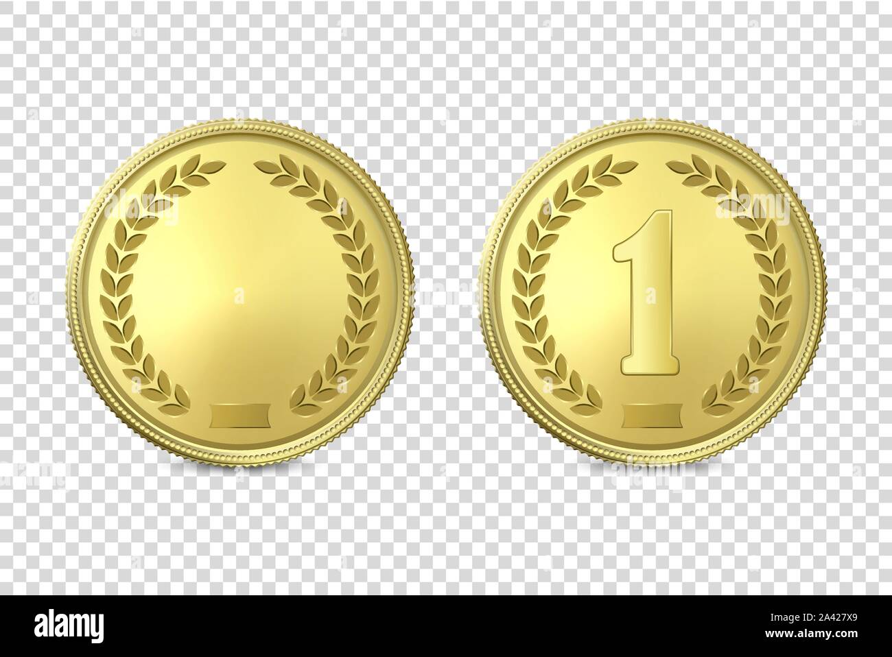 Download Vector 3d Realistic Golden Metal Coin Or Medal Icon Set Closeup Isolated On Transparent Background Design Template Mockup Clipart Of Gold Money Stock Vector Image Art Alamy