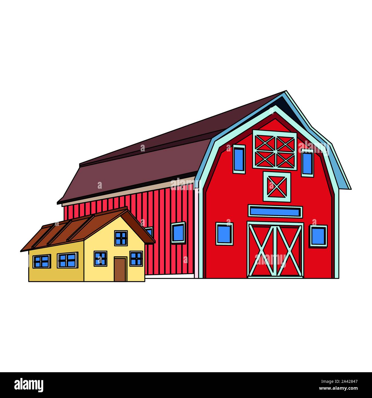 house and wooden Farm barn design Stock Vector