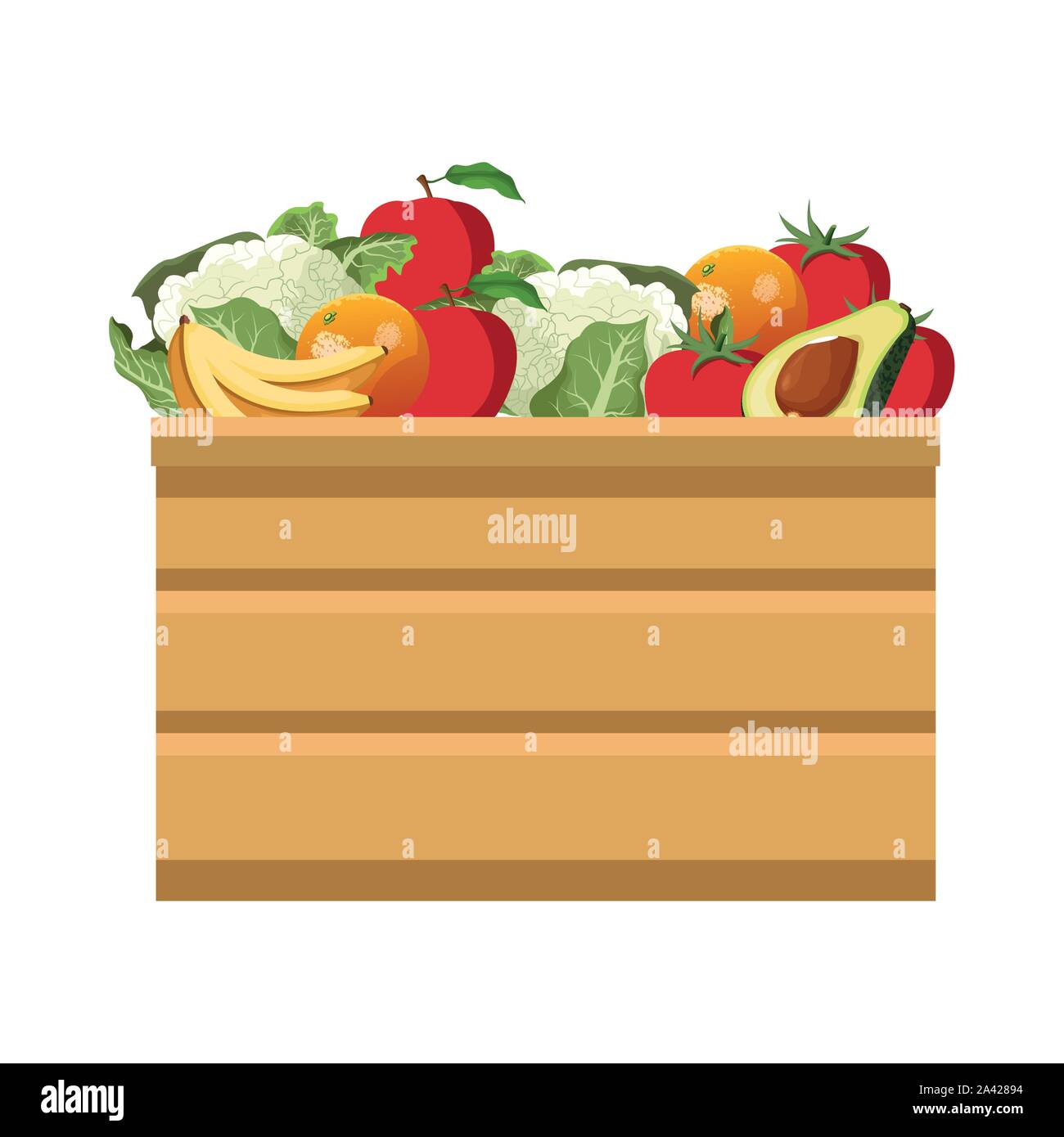 wooden box with fruits design Stock Vector Image & Art - Alamy
