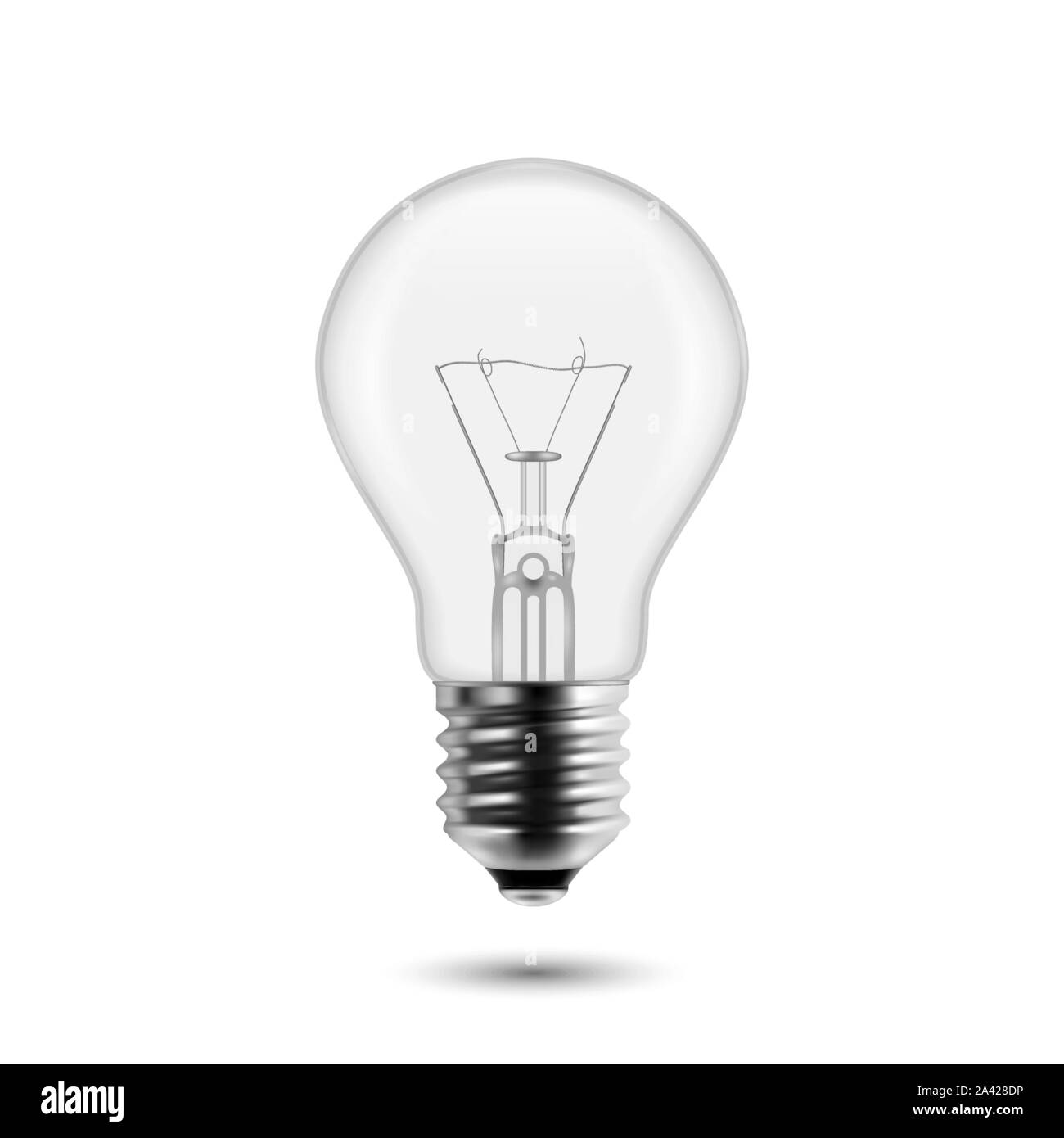 Vector 3d Realistic Off Light Bulb Icon Closeup Isolated on White  Background. Design Template, Clipart. Glowing Incandescent Filament Lamps  Stock Vector Image & Art - Alamy