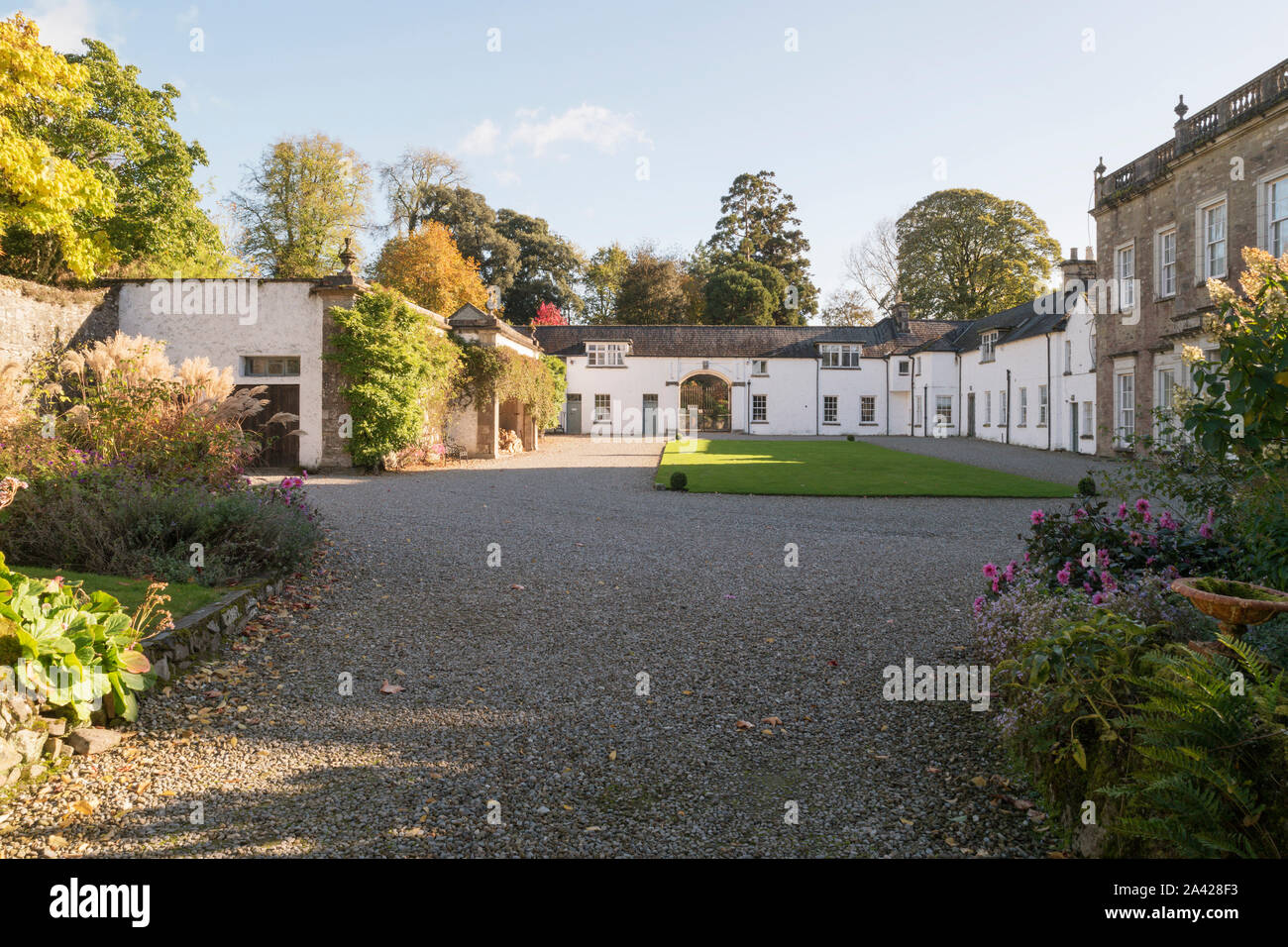 Image of a courtyard of Cappoquin House in County Waterford, Ireland