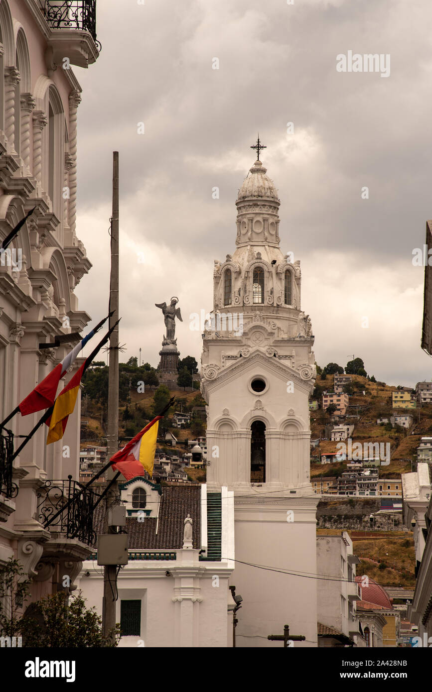 Entrance to the independence square in Quito where the Cathedral is located Stock Photo