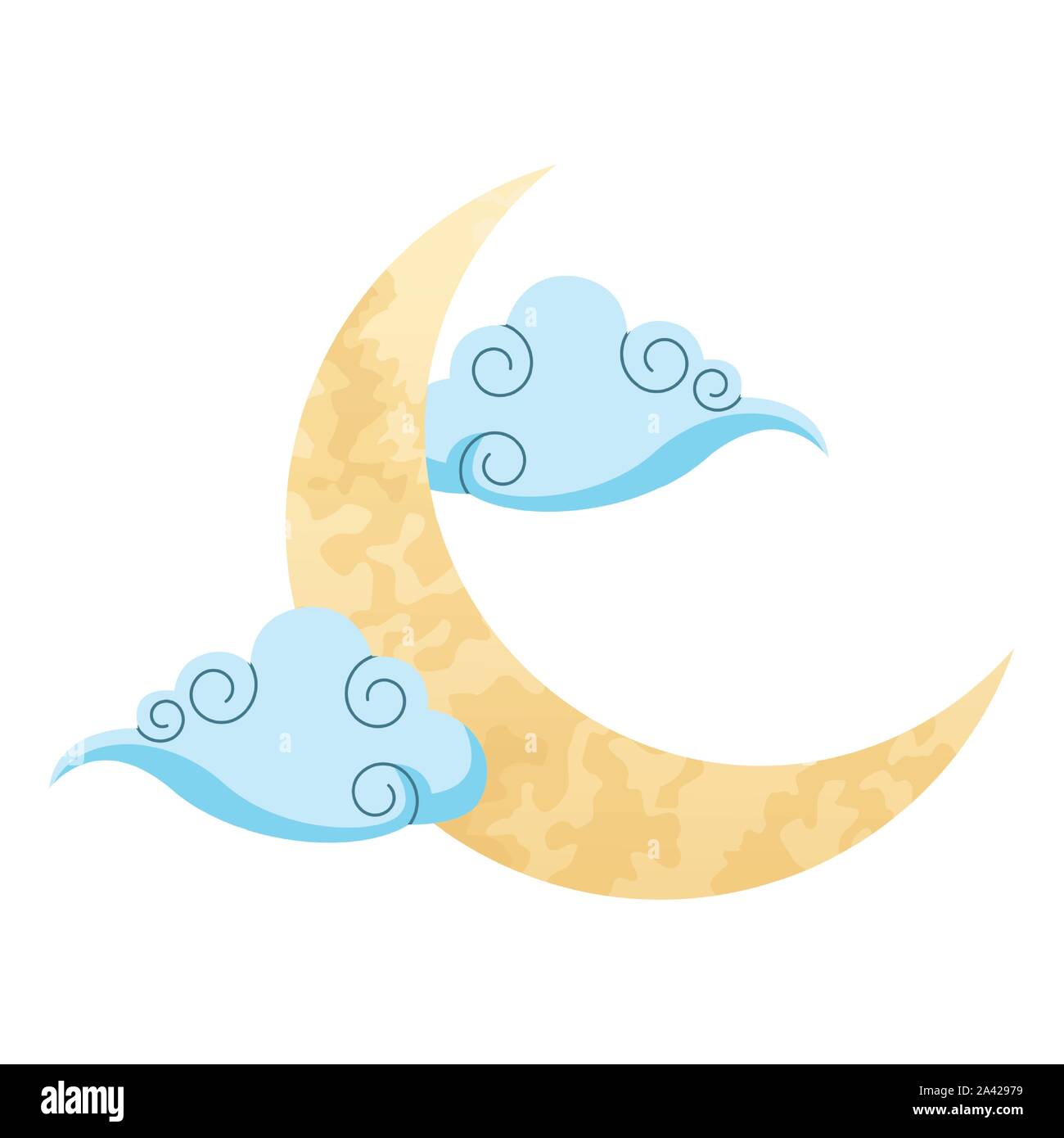 moon and clouds icon, colorful flat design Stock Vector Image & Art - Alamy