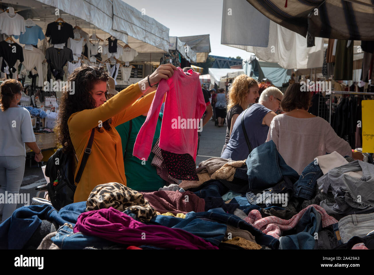 Lake Maggiore, Lago Maggiore Stresa Sept 2019 Street market in Stresa