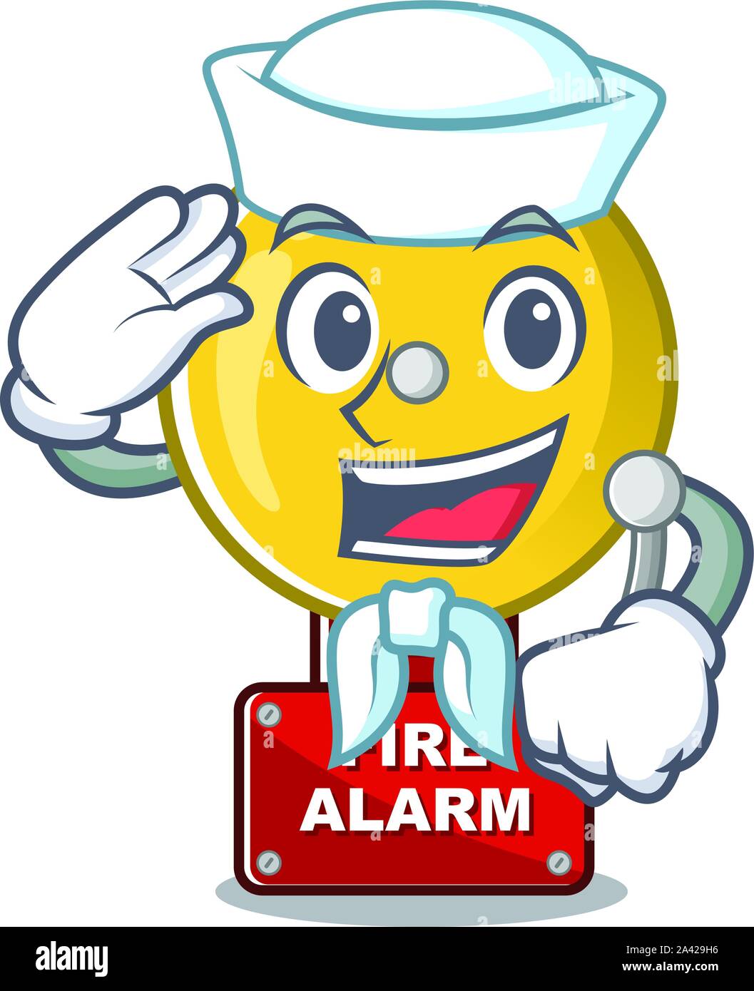 Sailor fire alarm stuck the cartoon wall Stock Vector Image & Art - Alamy