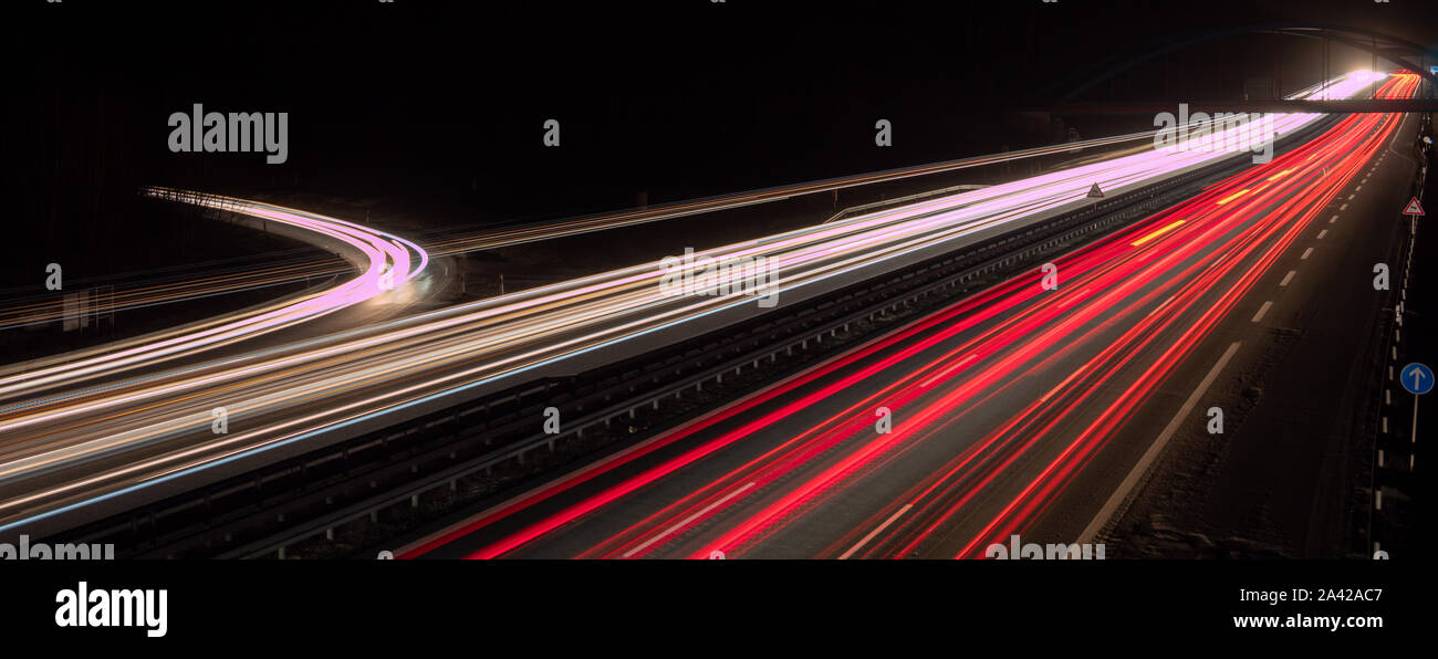 Panorama information superhighway in Germany Stock Photo