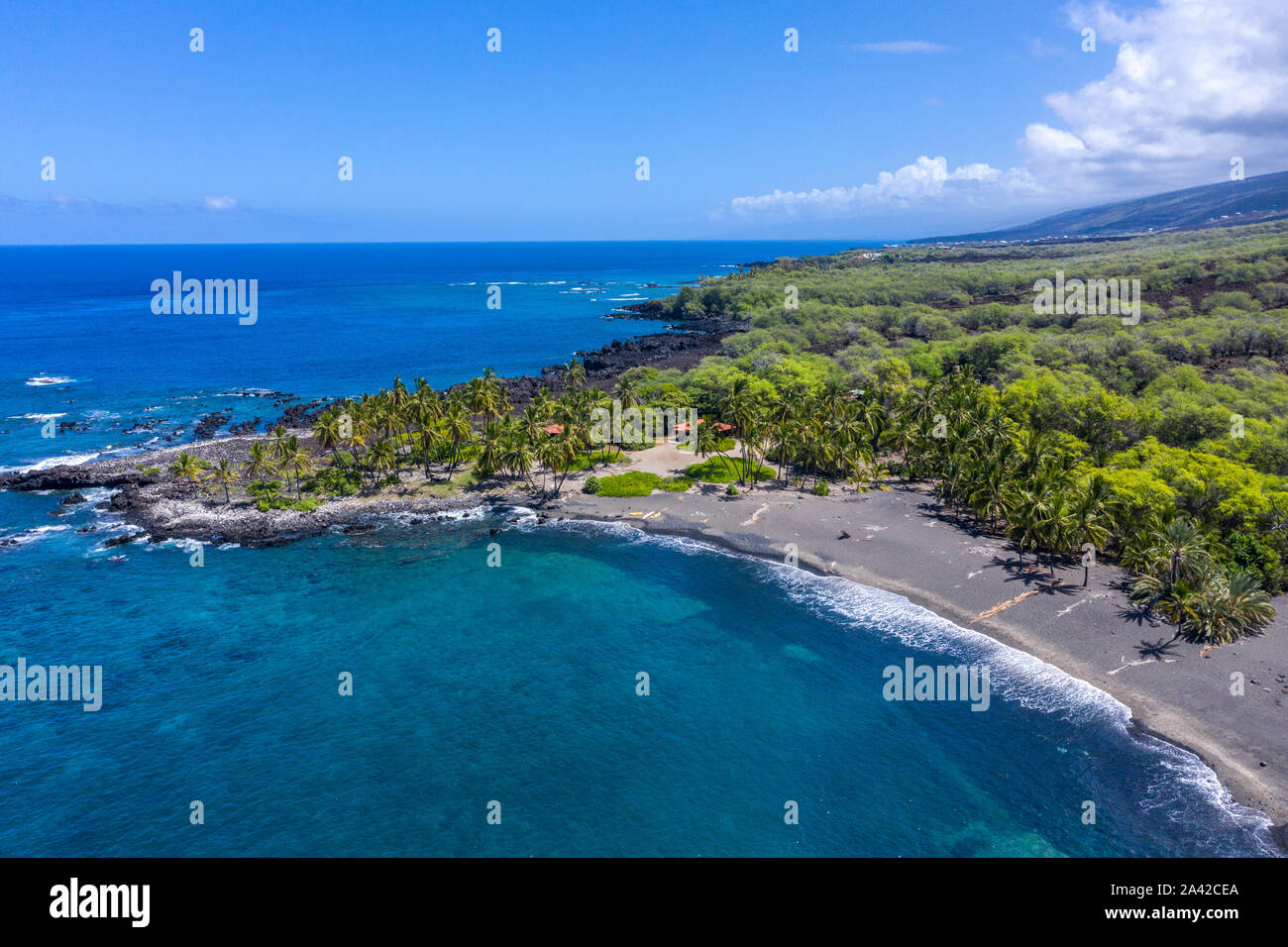 Honomalino Beach, Milolii, Big Island of Hawaii, Hawaii Stock Photo Alamy