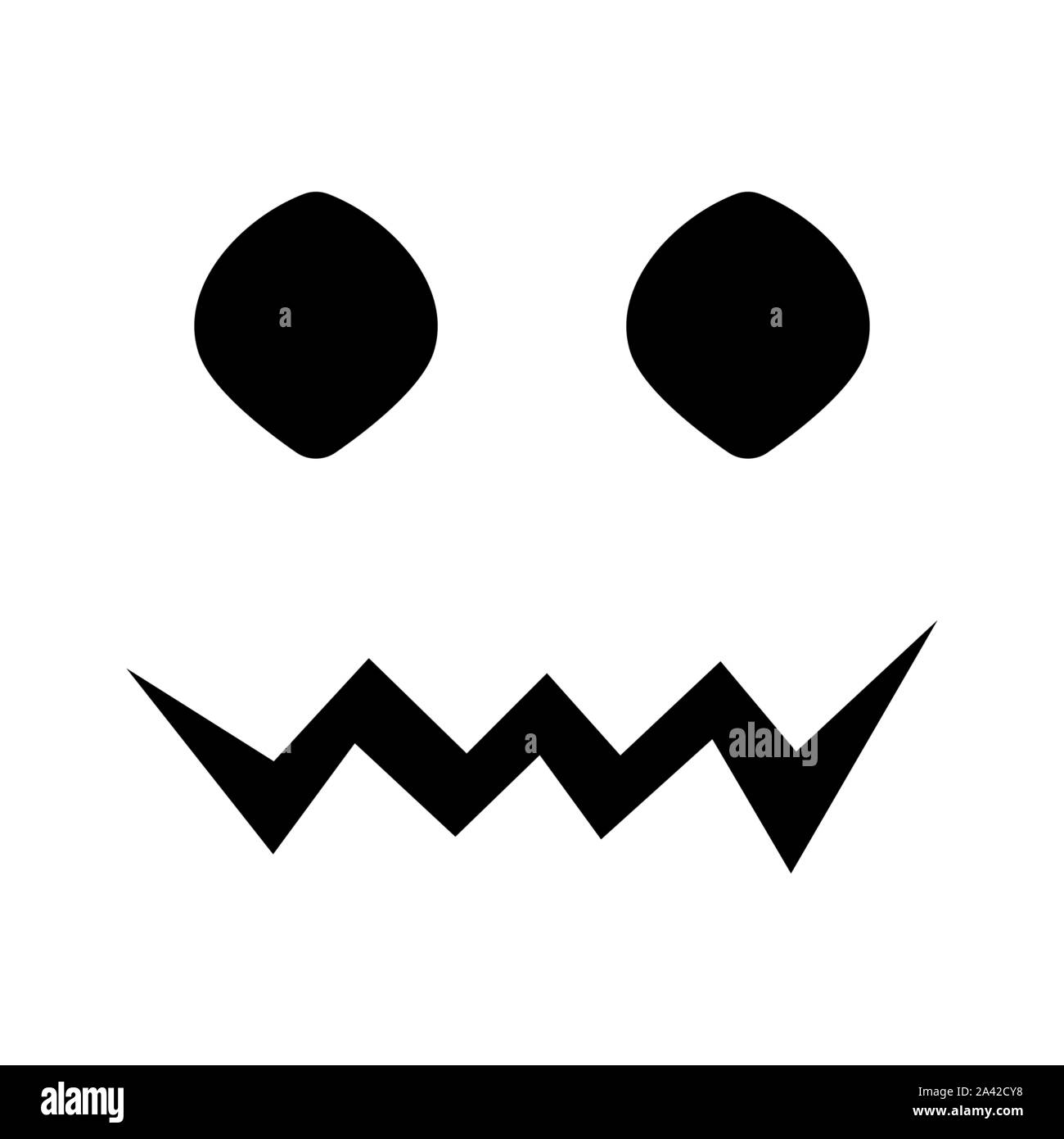 Pumpkin face silhouette icon for Halloween isolated on white background ...