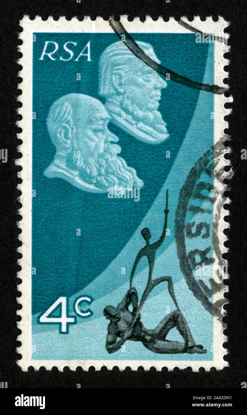 Stamp print in Suid Afrika, Stock Photo