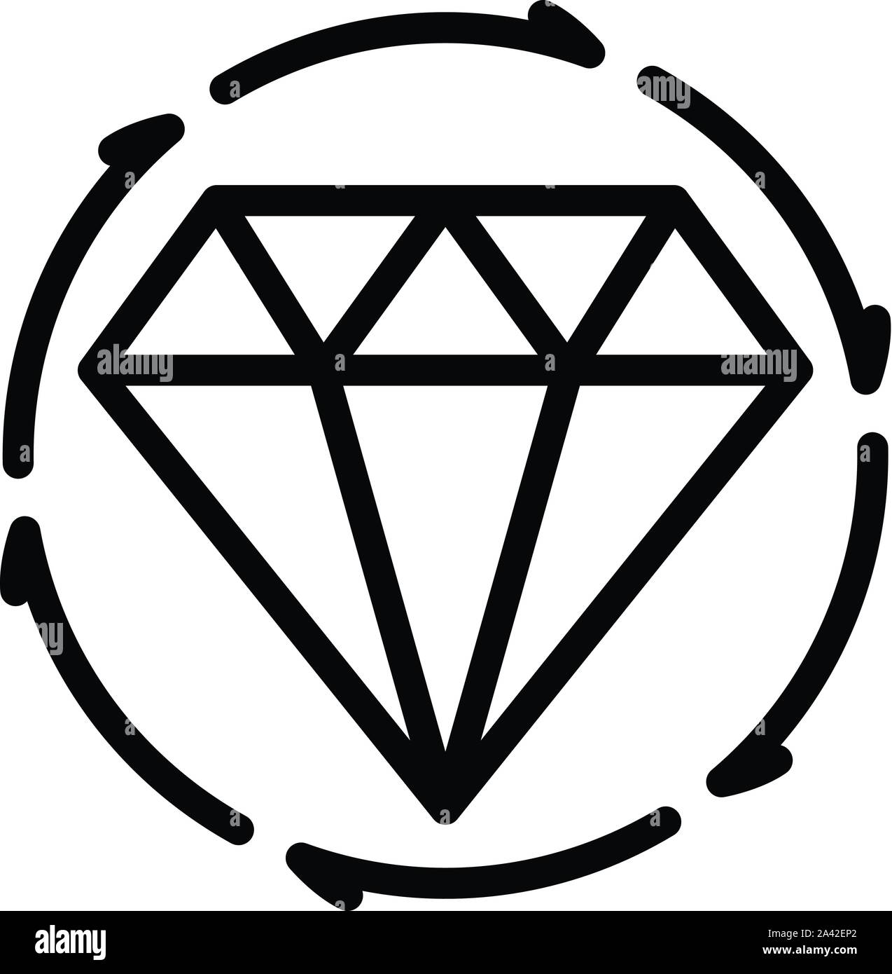 Diamond rating customer icon, outline style Stock Vector