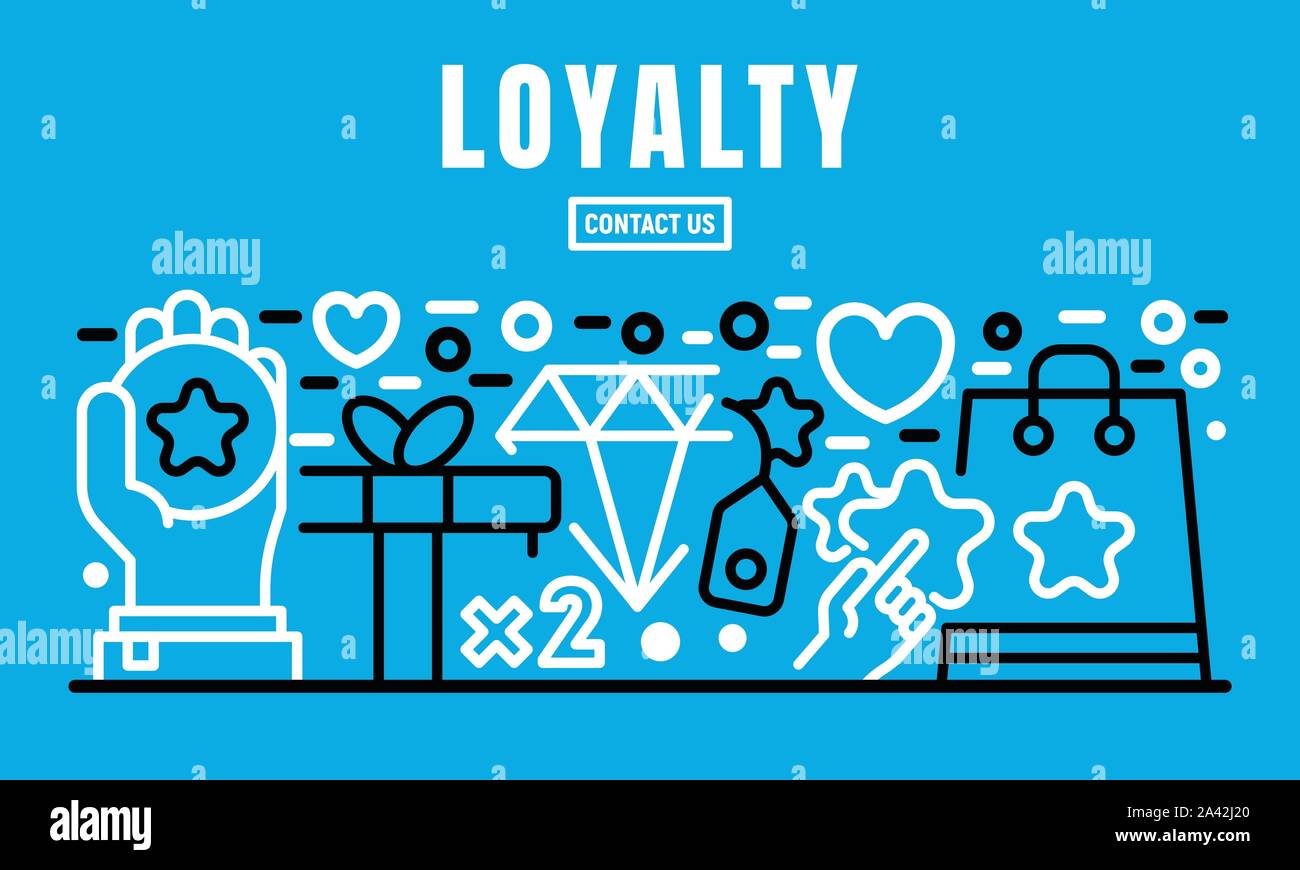 Loyalty banner, outline style Stock Vector