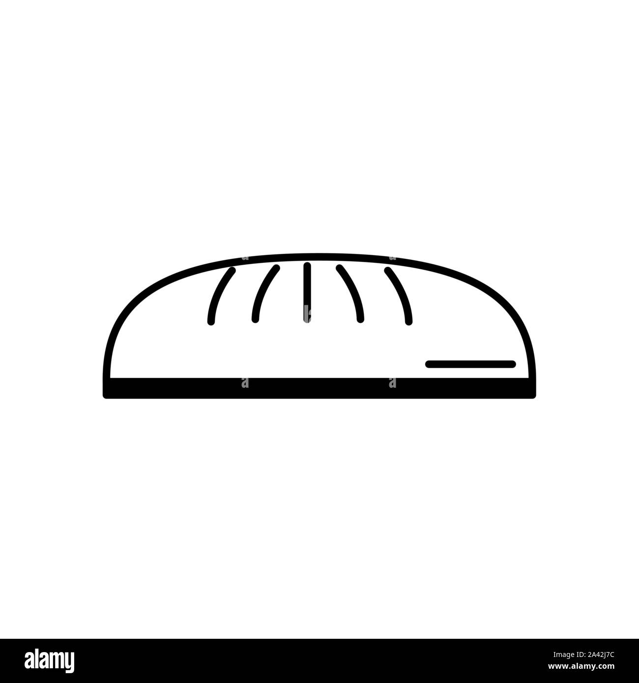 black and white food bbq fresh bread design illustation Stock Vector ...