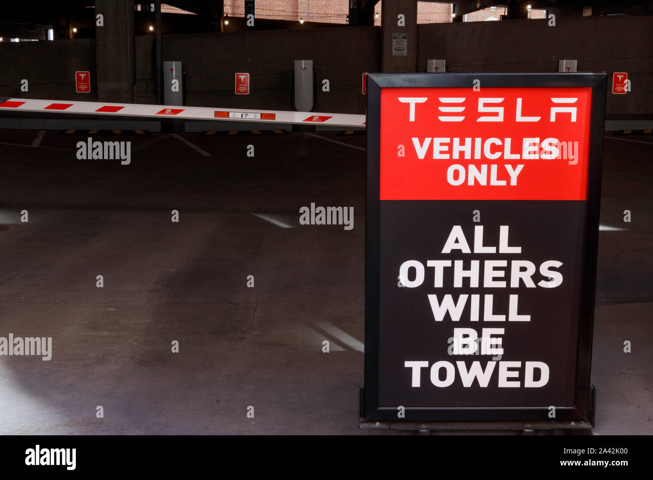 Indianapolis Circa October 2019 Tesla electric vehicle parking