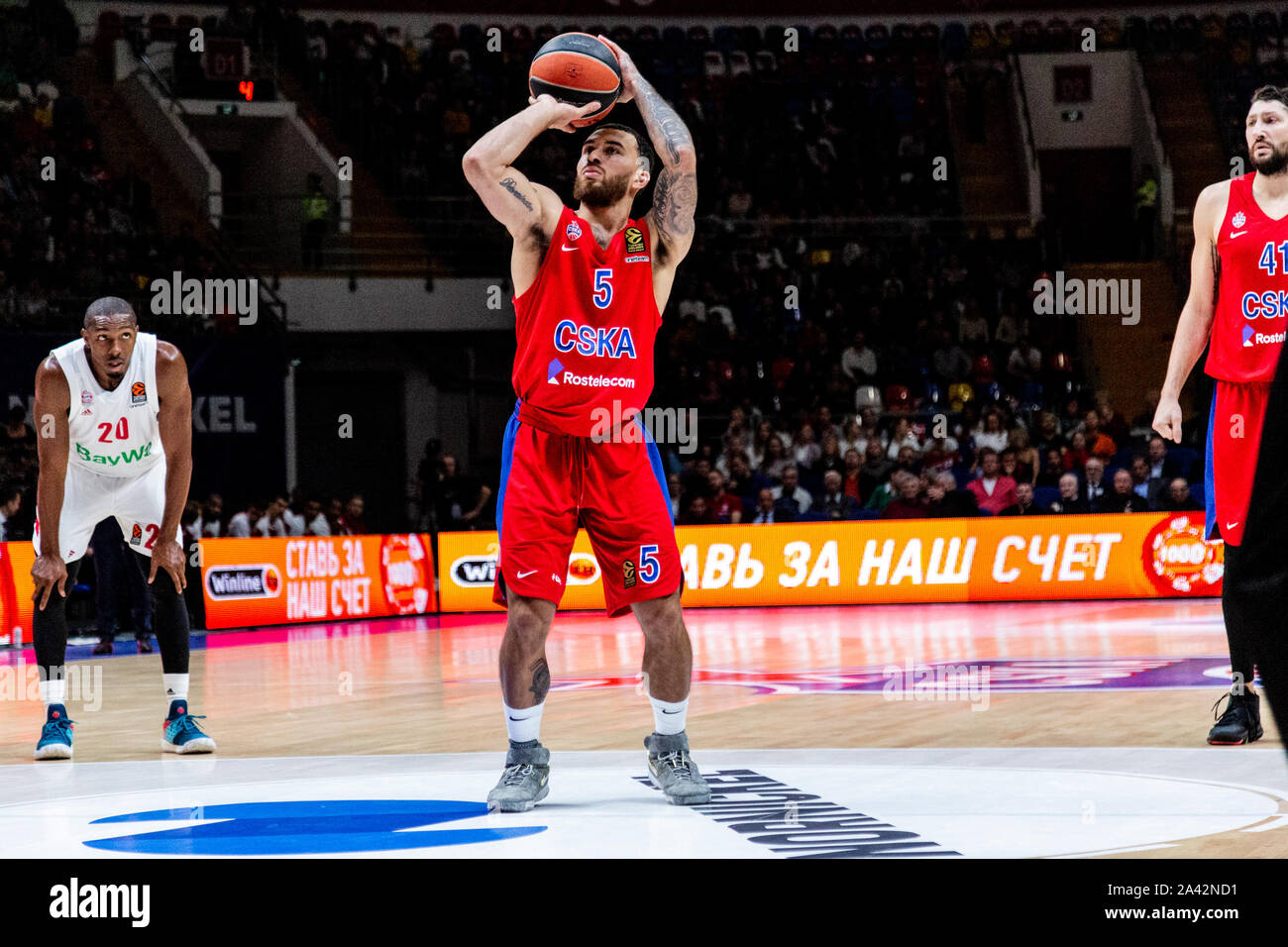 Mike James, #5 of CSKA Moscow in action against Bayern Munich during the  Turkish Airlines Euroleague Opening game of the 2019-2020 season.Final  Score: CSKA Moscow 79 – 68 Bayern Munich Stock Photo - Alamy