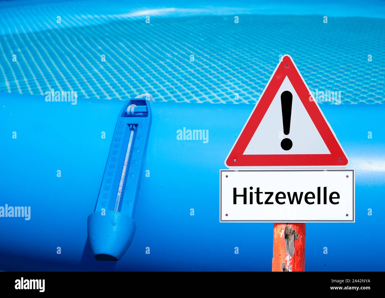 German Warning sign heat stroke symbolic Stock Photo