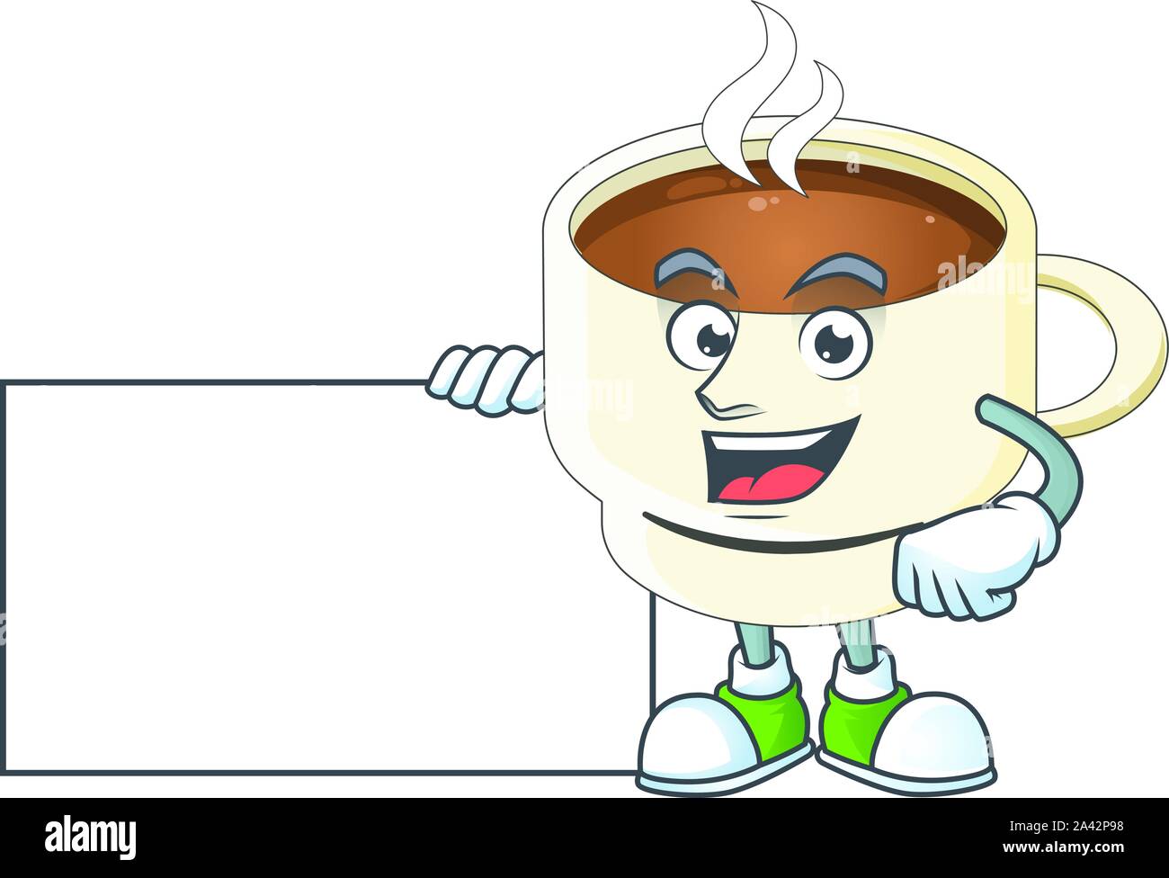 Thumbs up with board a cup coffee in the morning Stock Vector Image ...