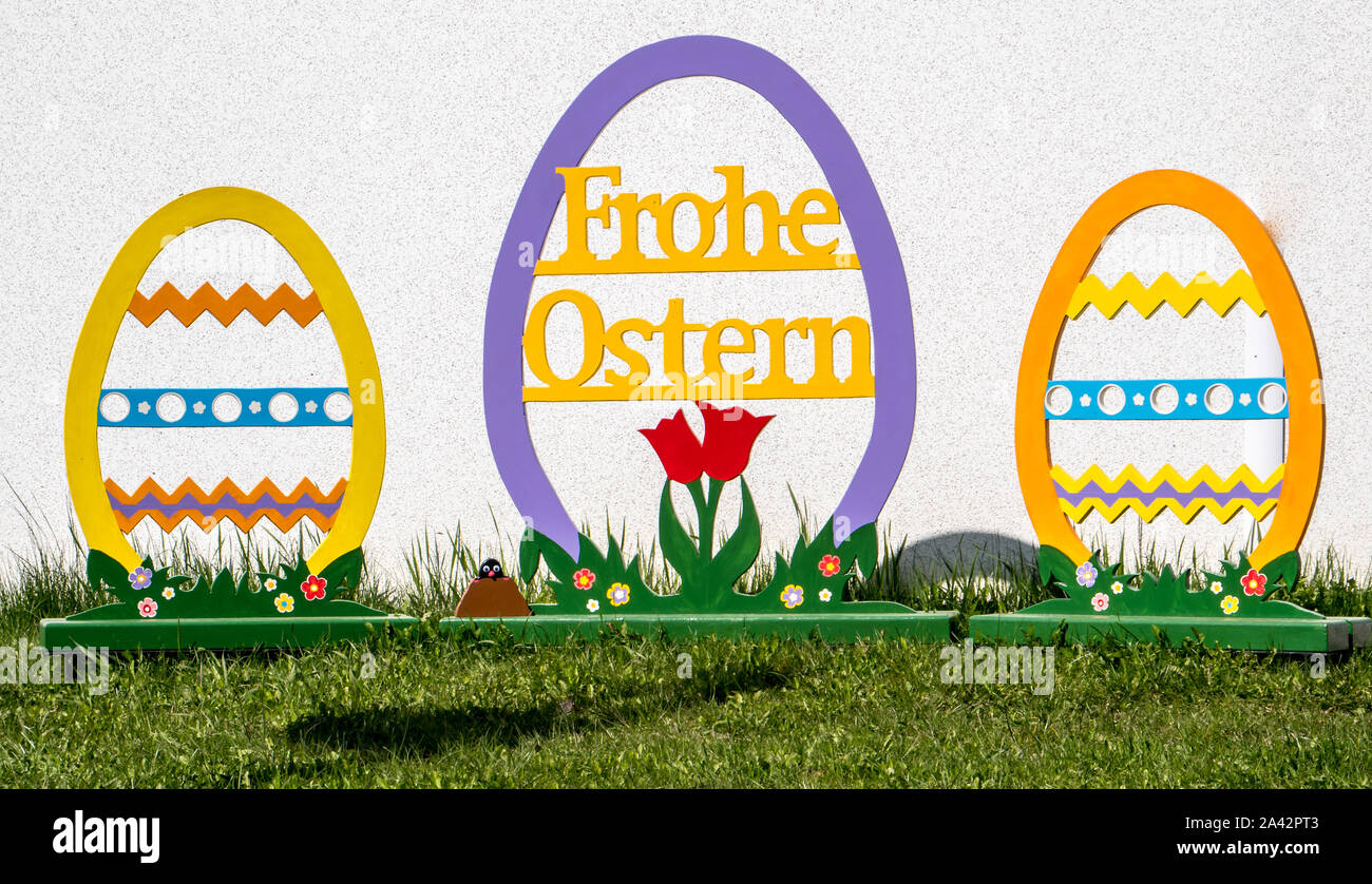 German Happy easter banner Stock Photo