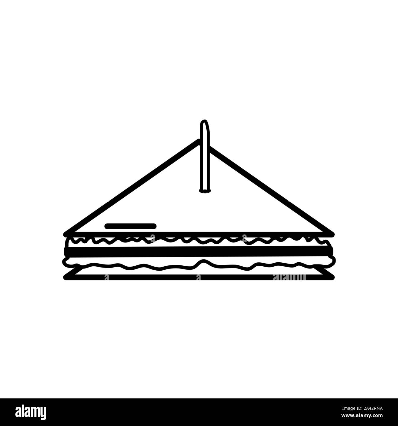 black and white food bbq slice sandwich design illustation Stock Vector