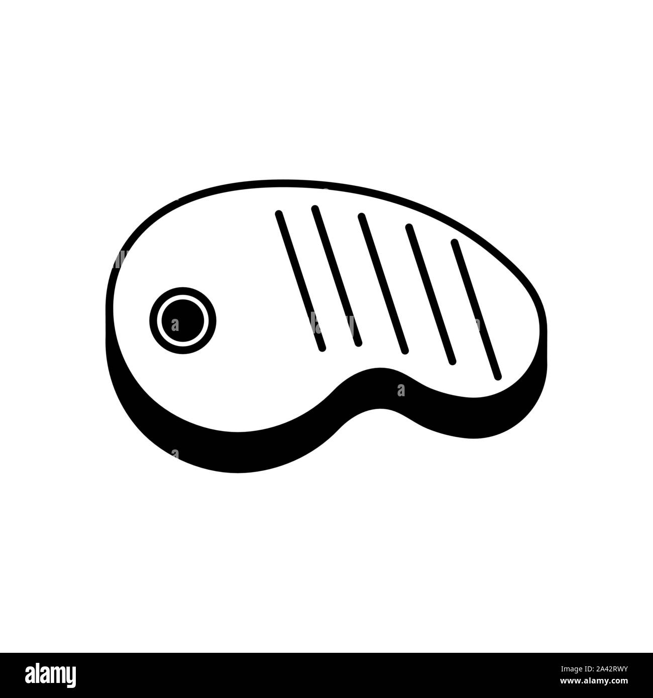 black and white food bbq meat steak design illustation Stock Vector ...