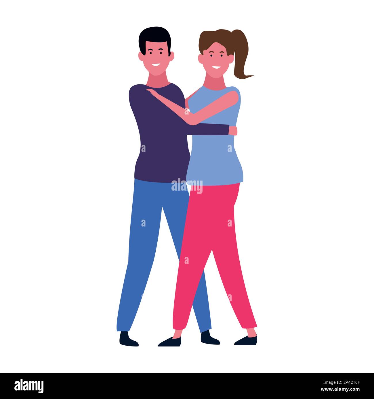 happy couple dancing icon, flat design Stock Vector