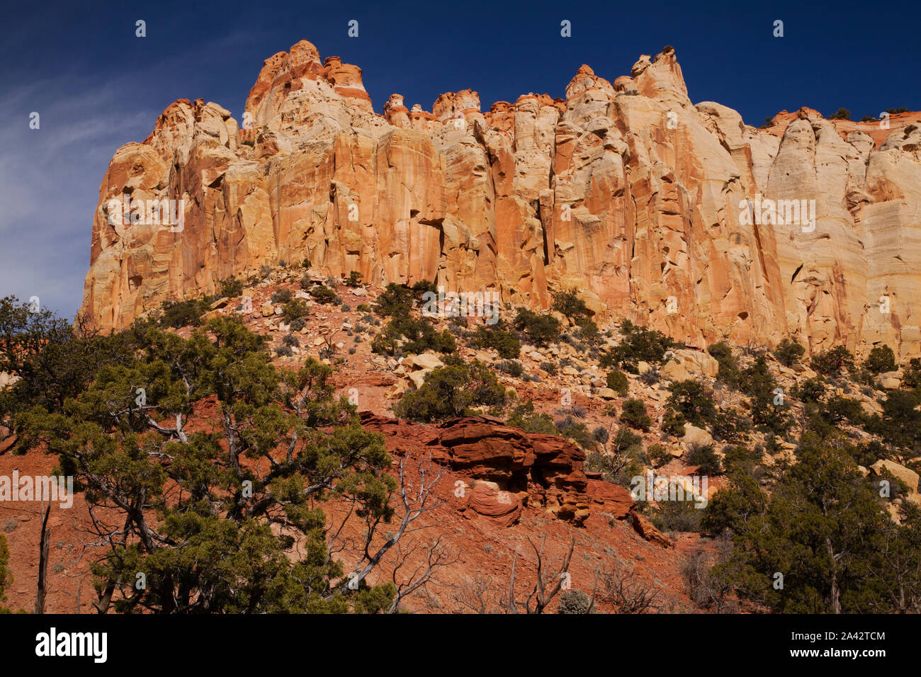 Sedimentary rock, Burr Trail, near Boulder, UT. Stock Photo