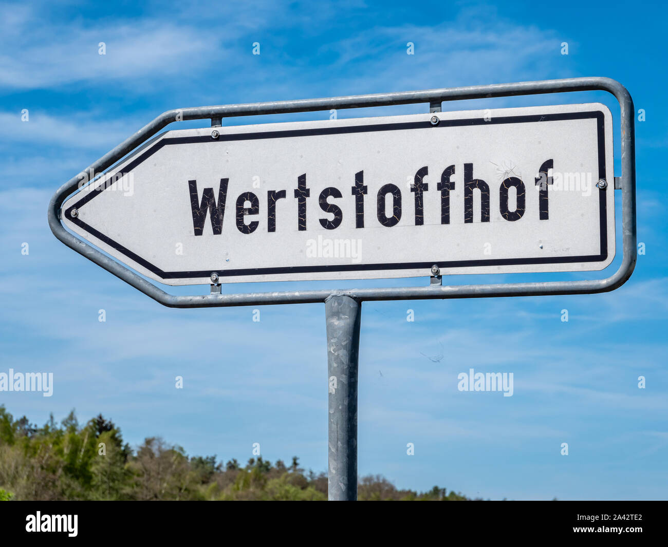 German recycling depot note sign Stock Photo Alamy