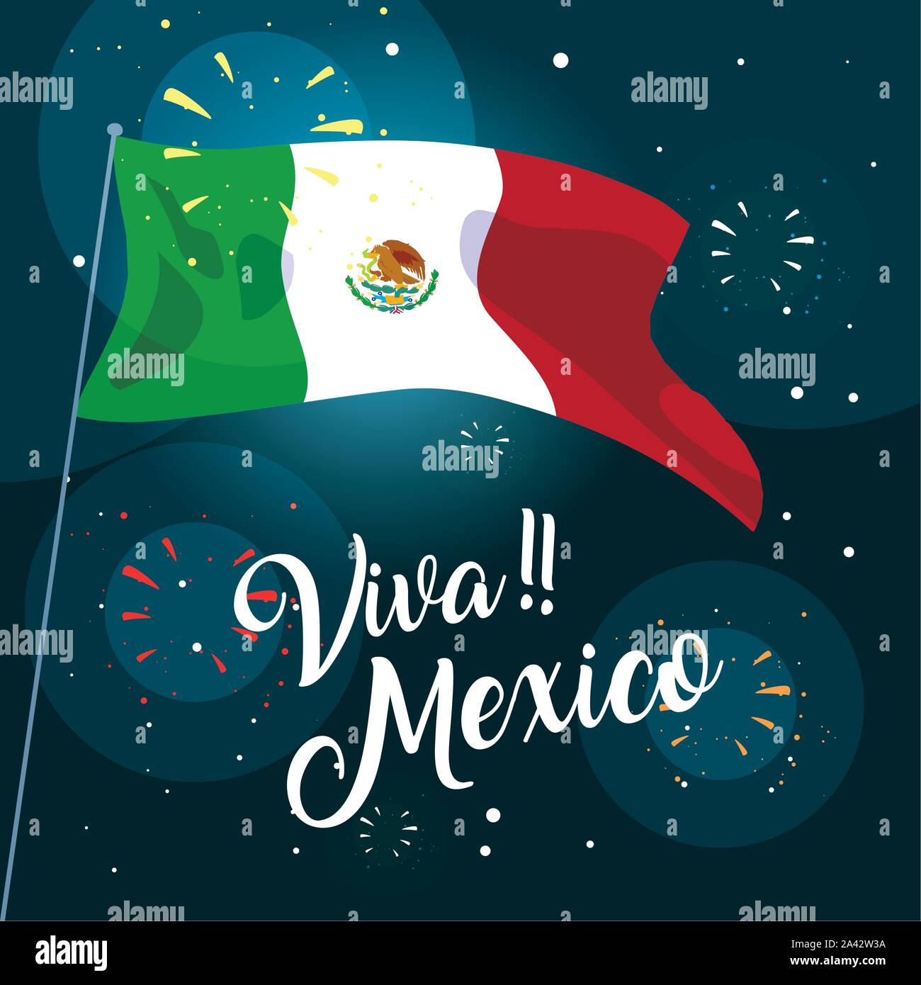 viva mexico label with Mexican flag vector illustration design Stock ...