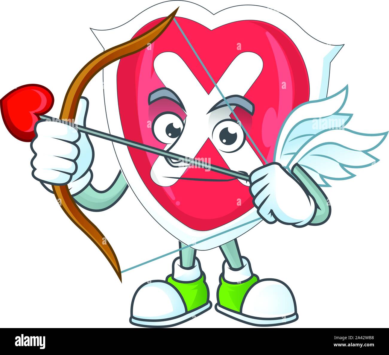 Cupid emblem cross shield for bacteria prevention. Stock Vector