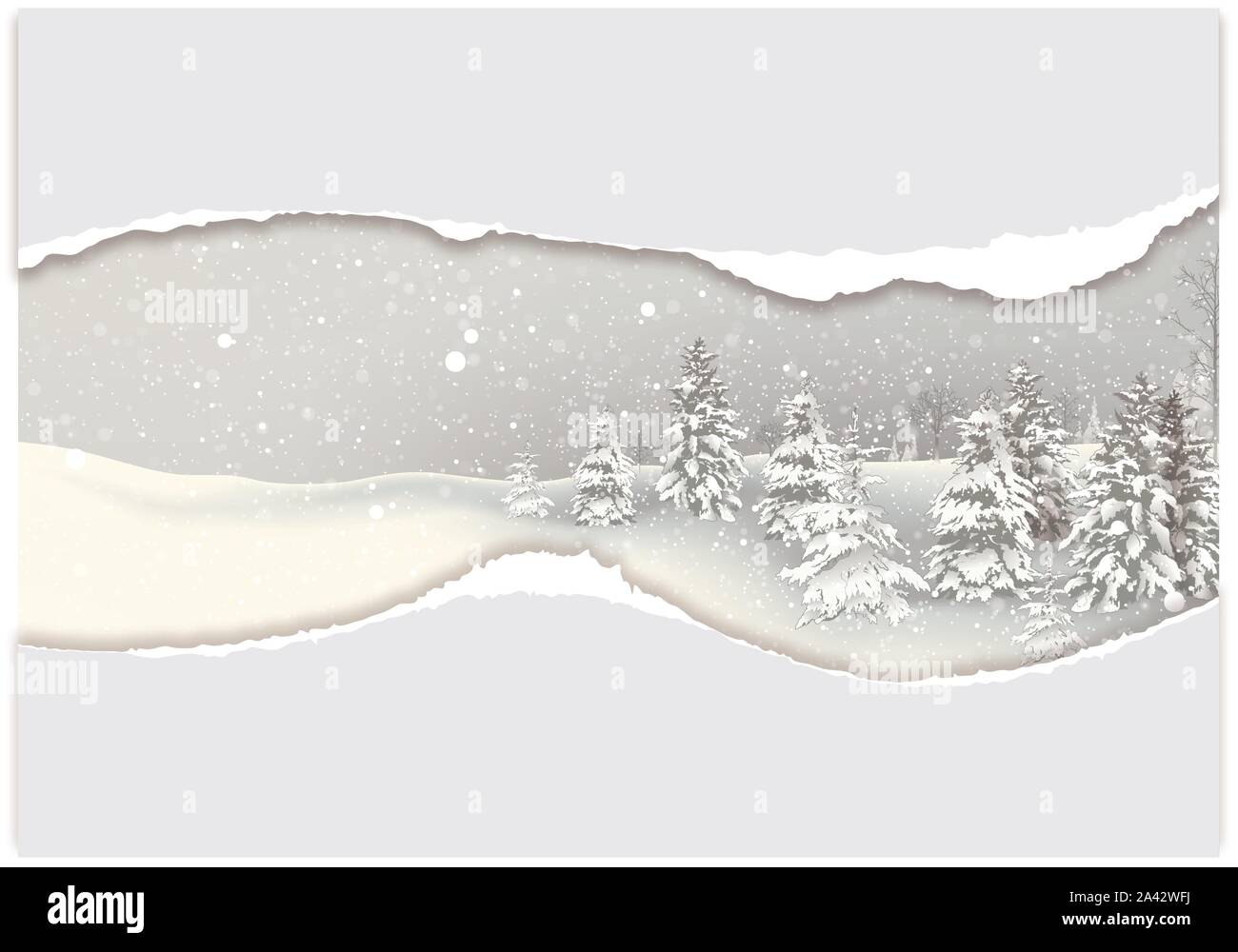 Christmas Background with Winter Snowy Landscape Stock Vector Image ...