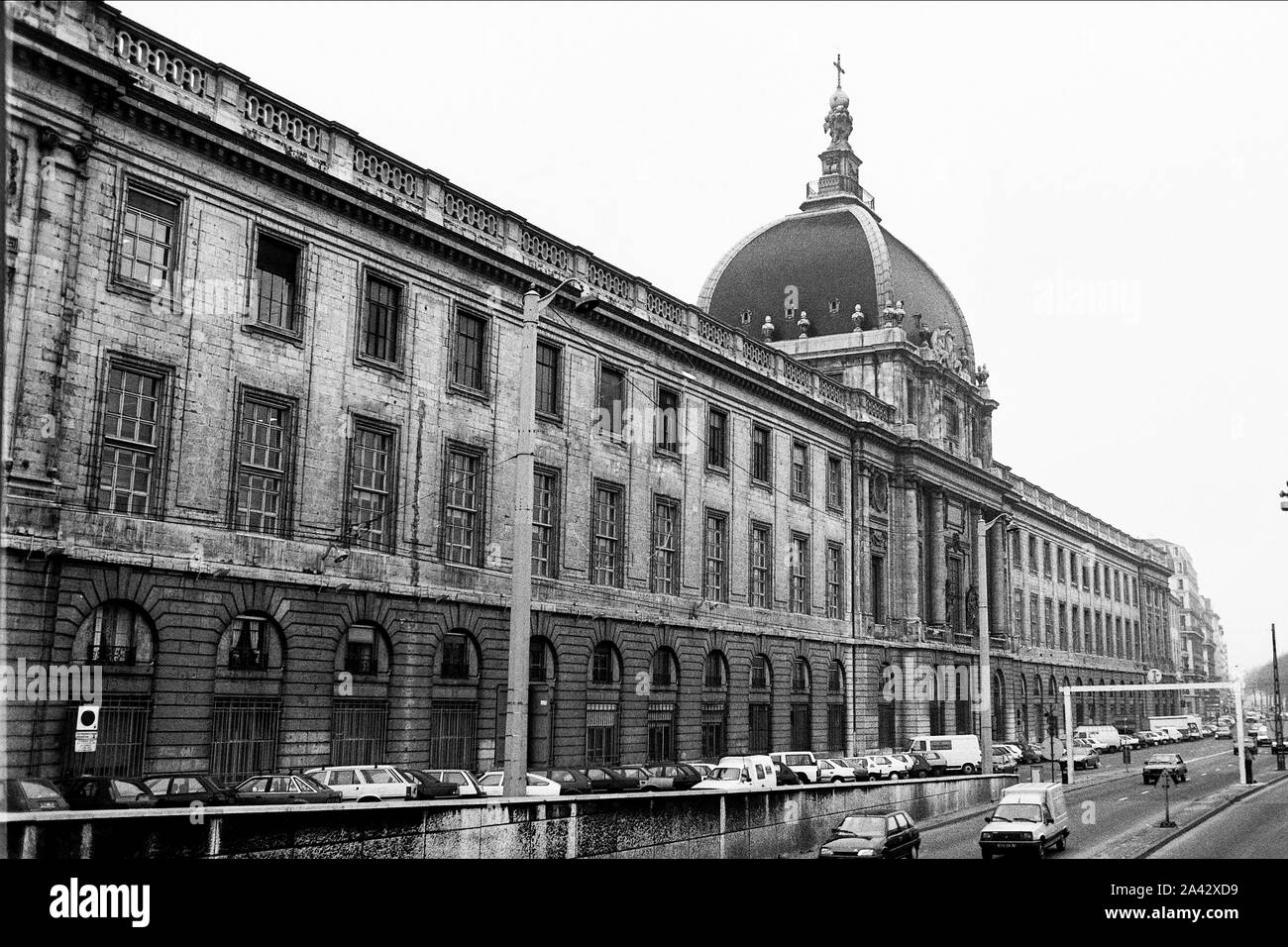 Archives 90ies: Hotel-Dieu Hospital, Lyon, France Stock Photo