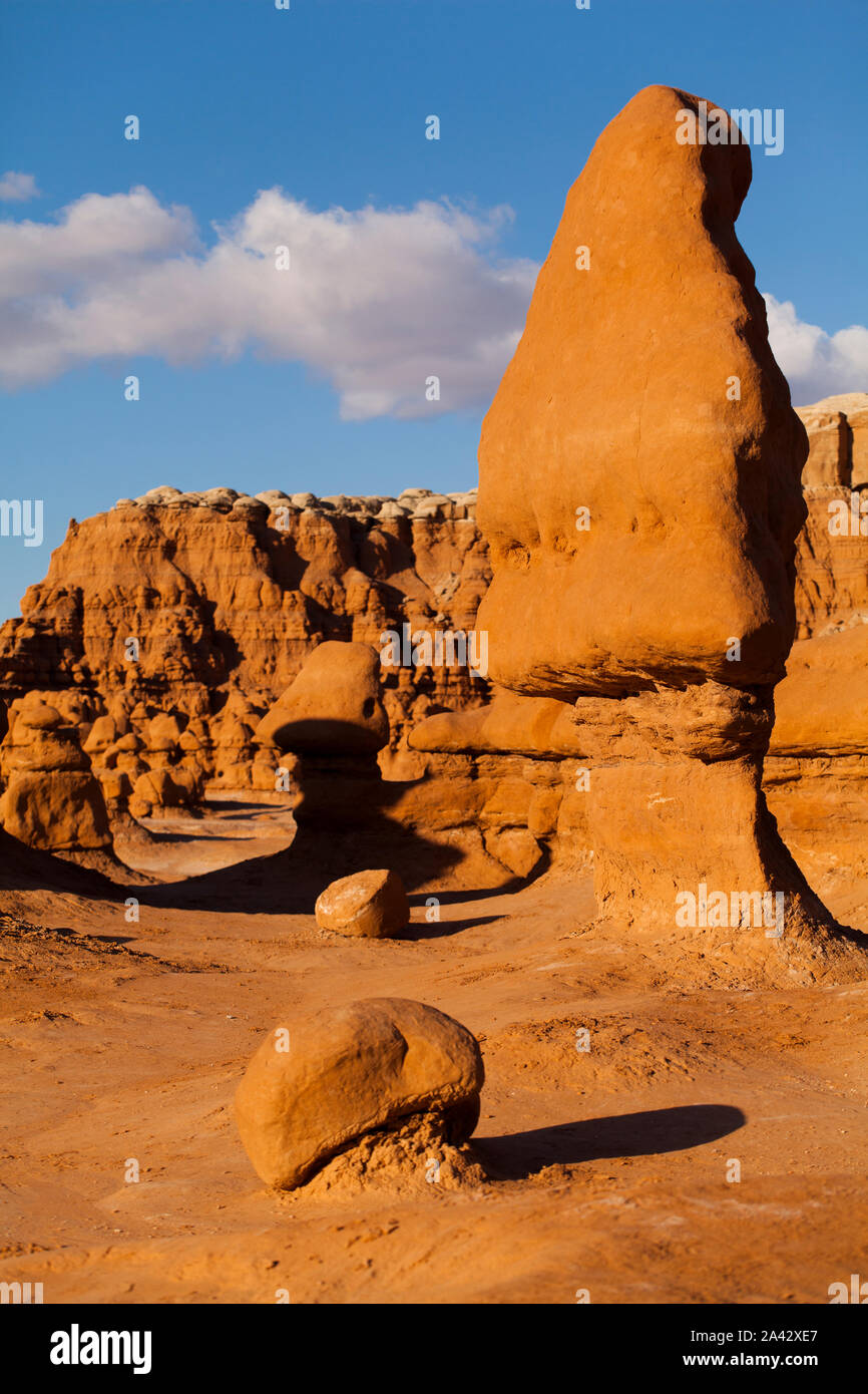Rock formations in Goblin Valley State Park, San Rafael Swell, UT. Stock Photo
