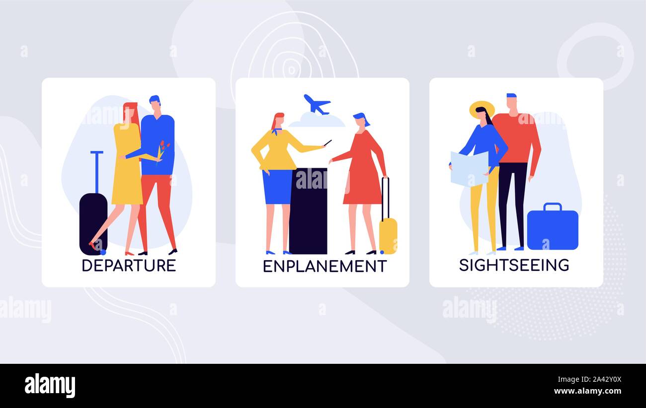 Journey planning and traveling vector banner template Stock Vector