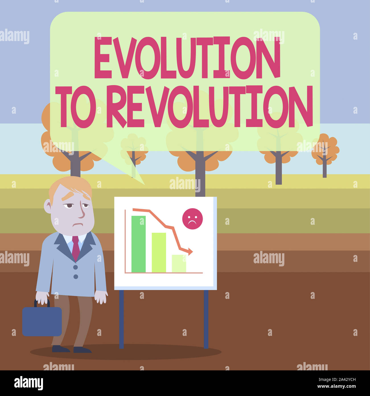 Conceptual Hand Writing Showing Evolution To Revolution Concept Meaning Adapting To Way Of Living For Creatures And Huanalysiss Businessman With Brie Stock Photo Alamy