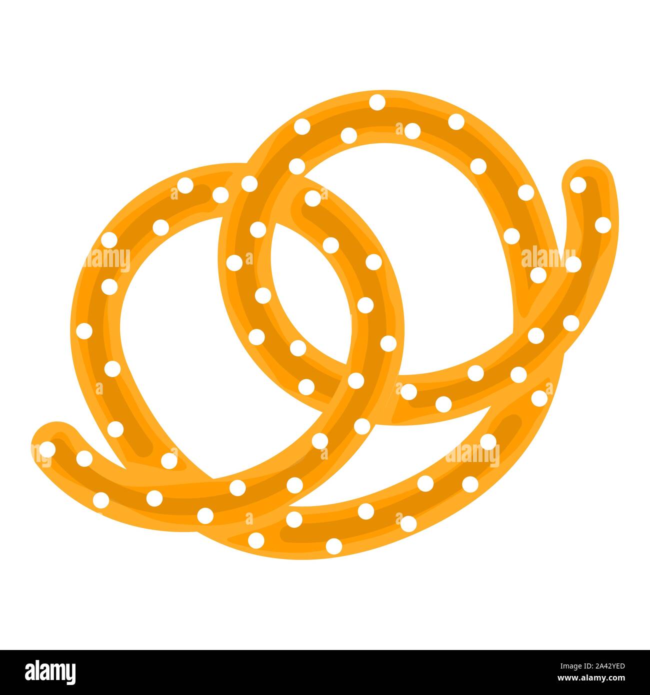 Isolated pretzel icon over a white background - Vector illustration ...