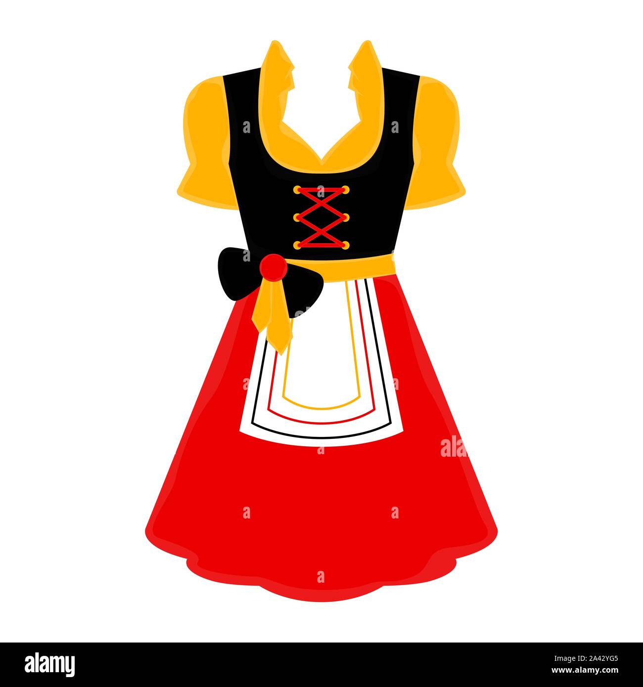 Isolated traditional oktoberfest dress icon over a white background ...