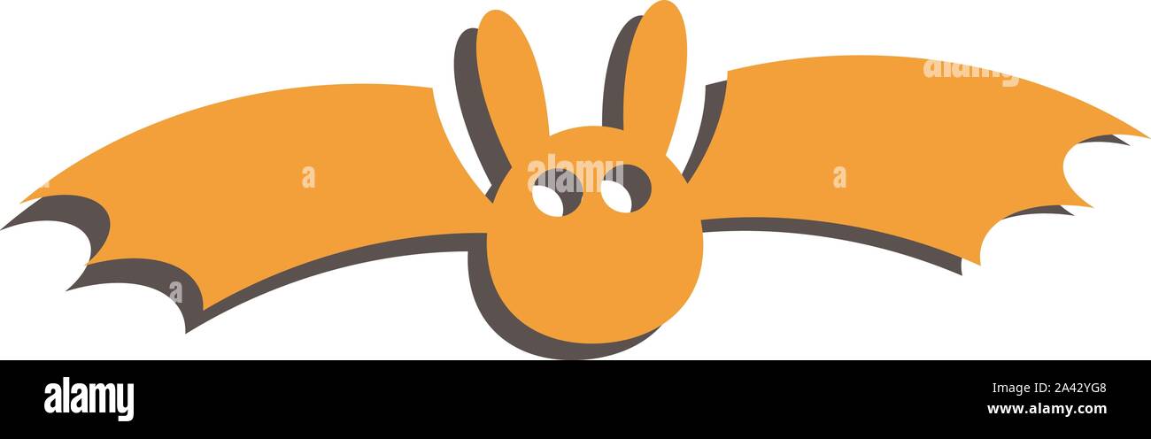 orange halloween bat isolated on white vector illustration Stock Vector