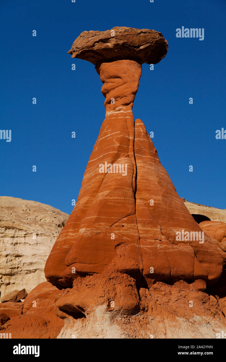Rock formations in the shape of toadstools, Grand Staircase Escalante National Monument, Utah. Stock Photo