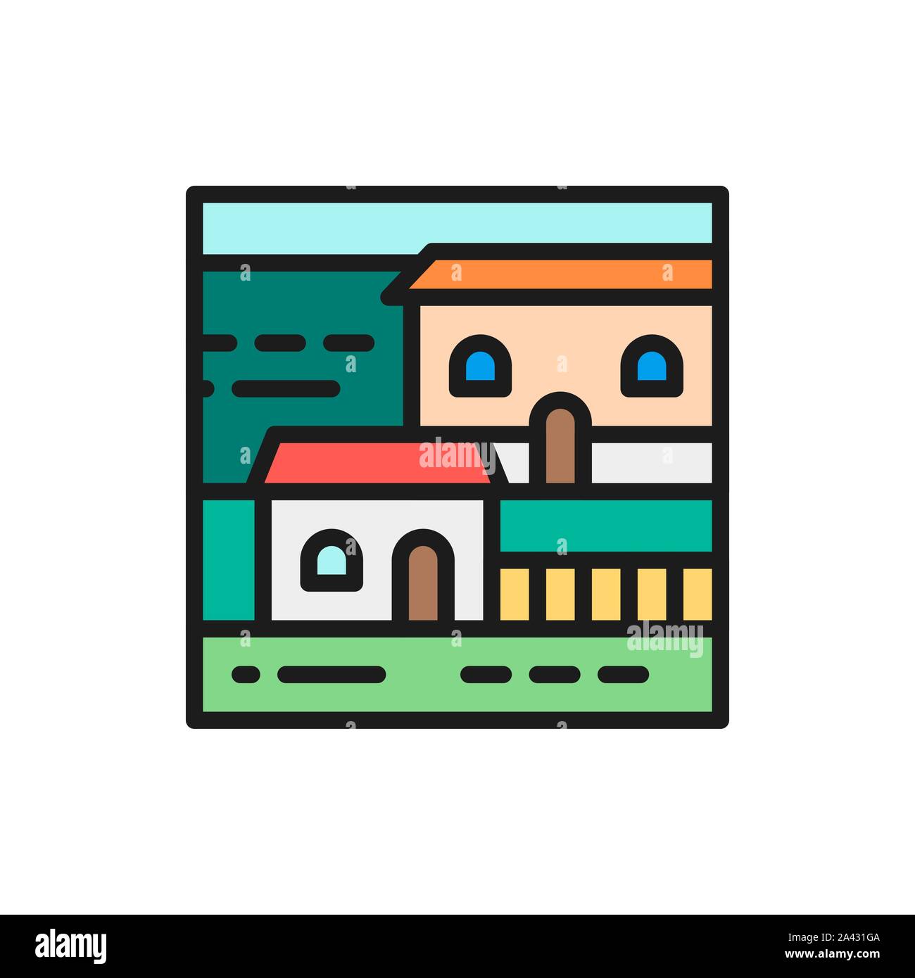 Cottage vacation home landscape Cut Out Stock Images & Pictures - Alamy
