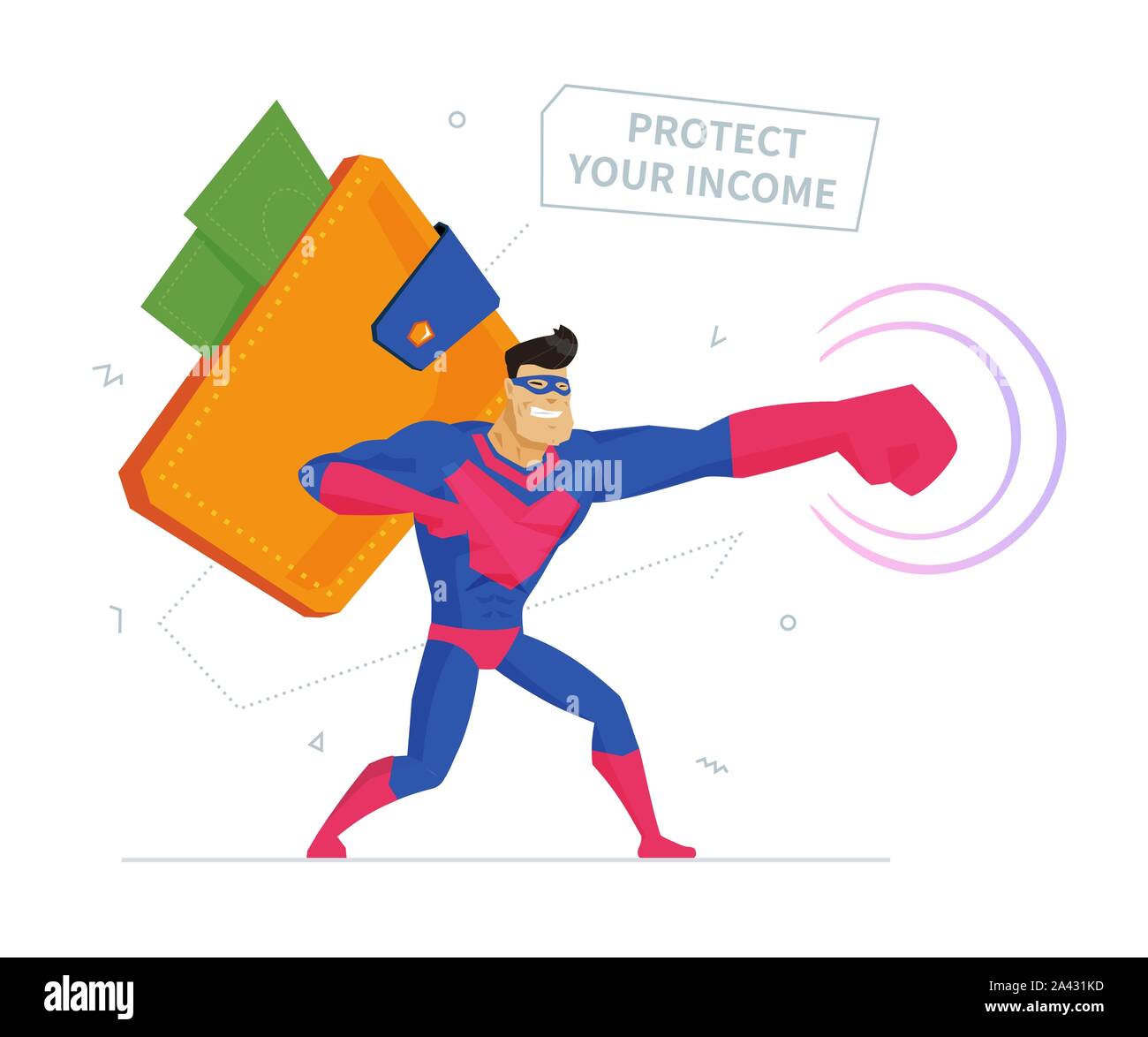 Secure payment system metaphor flat vector illustration Stock Vector