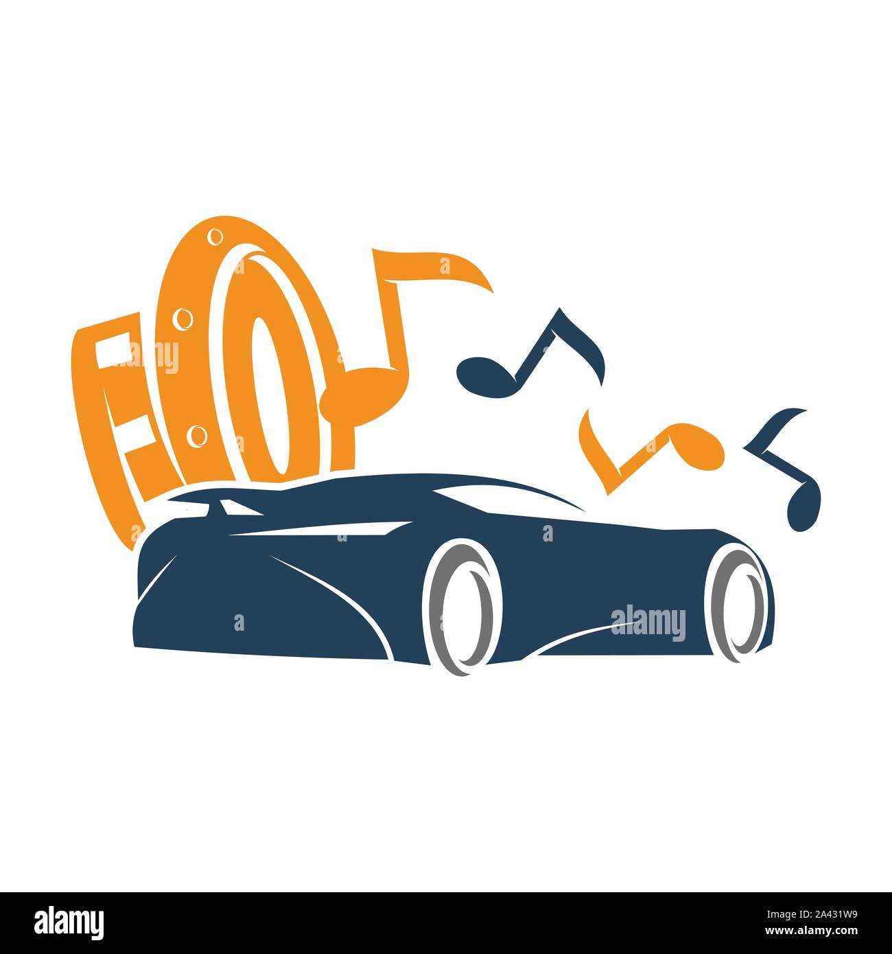 Audio Car System Logo Template Isolated Icon Symbol Vector Stock Vector