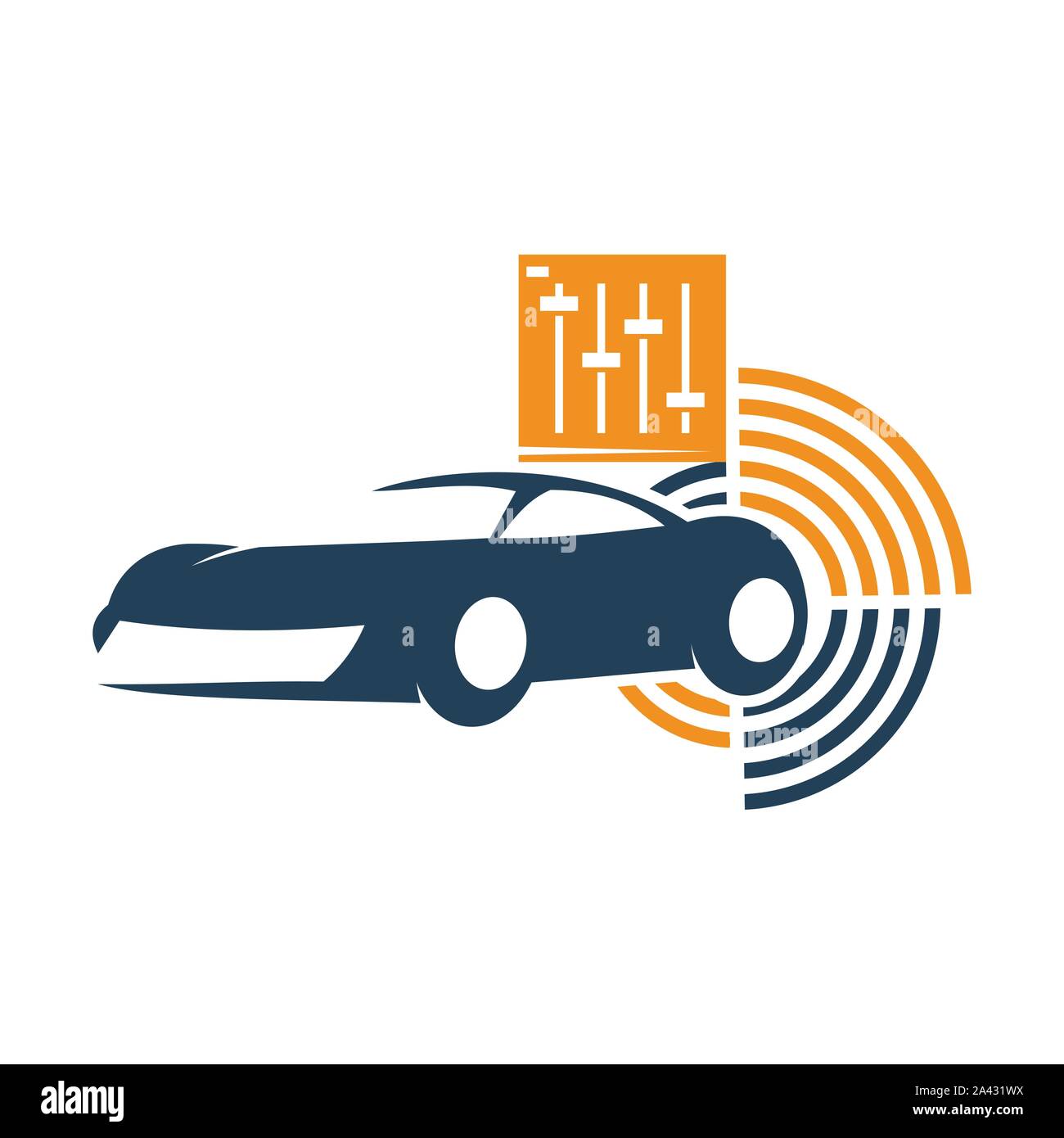 Audio Car System Equalizer Logo Template Isolated Icon Symbol Stock Vector