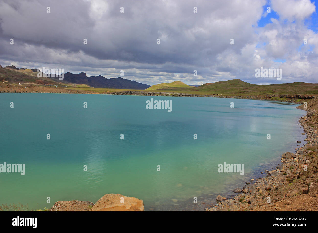 Colorful lake in Iceland Stock Photo