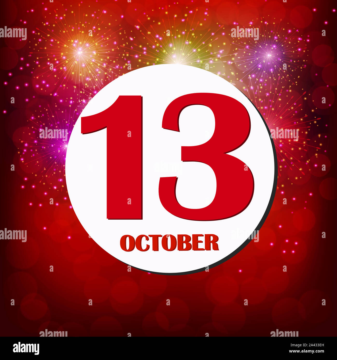 October 13 icon. For planning important day. Banner for holidays ...