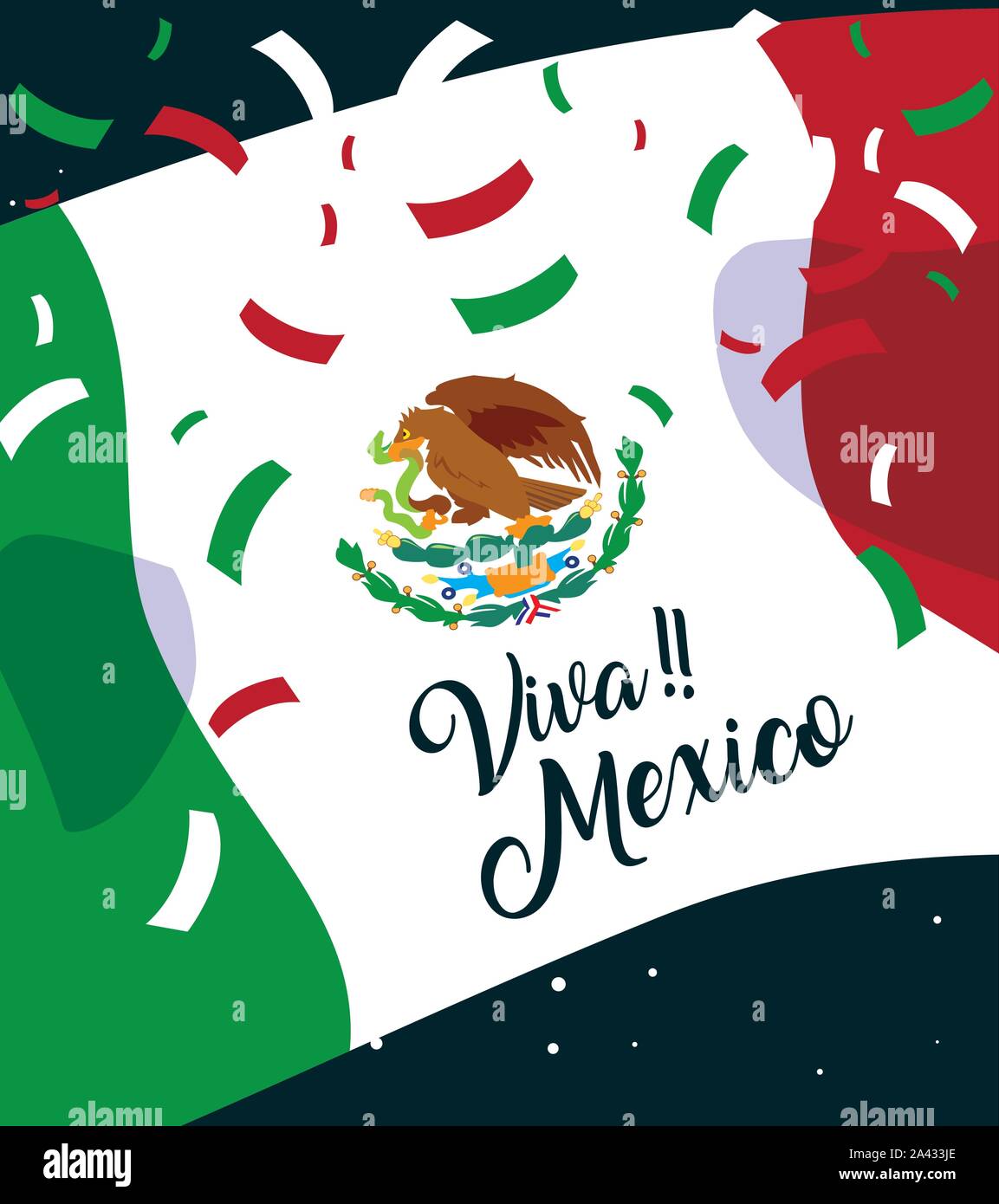 viva mexico label with Mexican flag vector illustration design Stock ...
