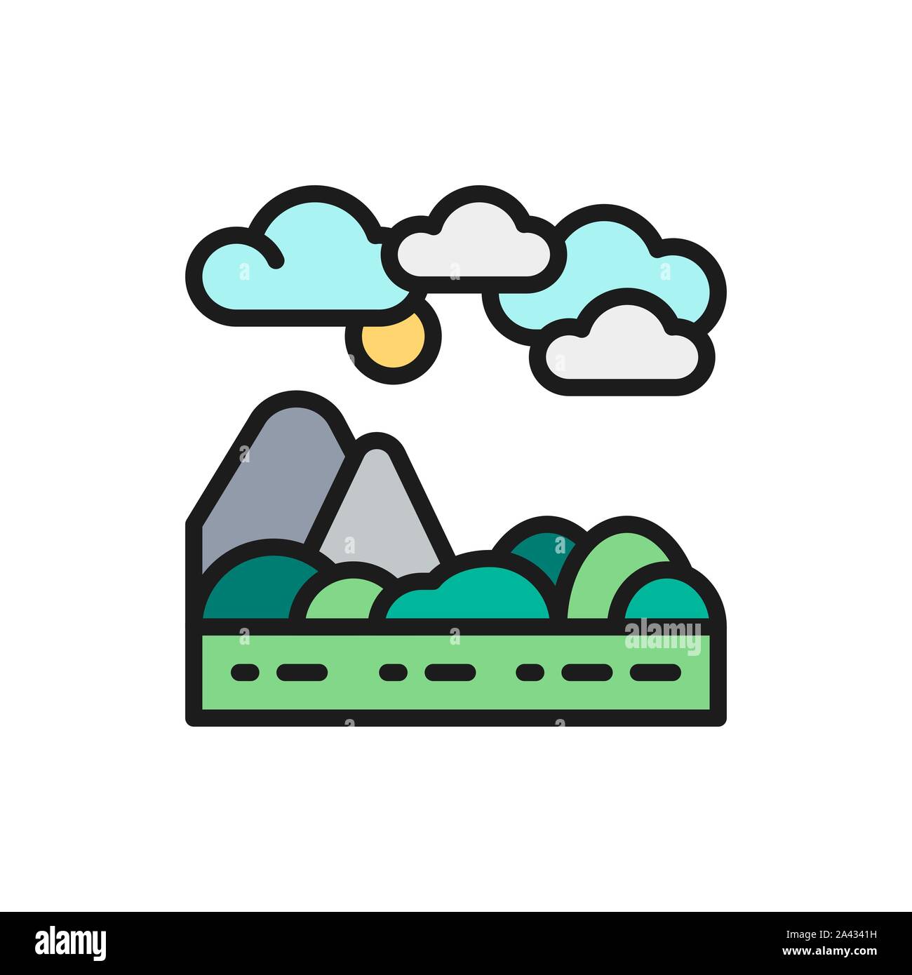 Silhouette hills outline Stock Vector Images - Alamy