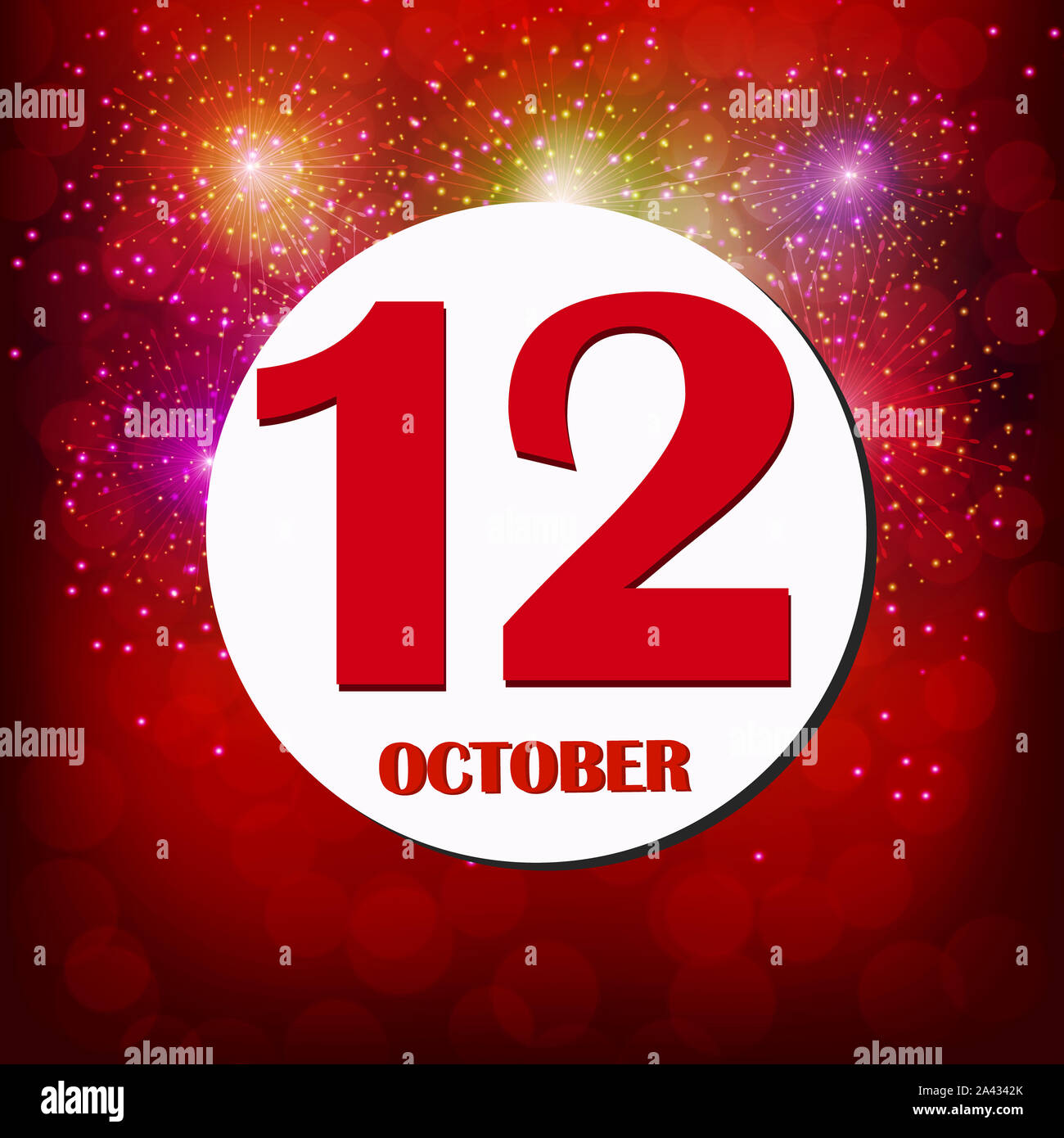October 12 icon. For planning important day. Banner for holidays ...