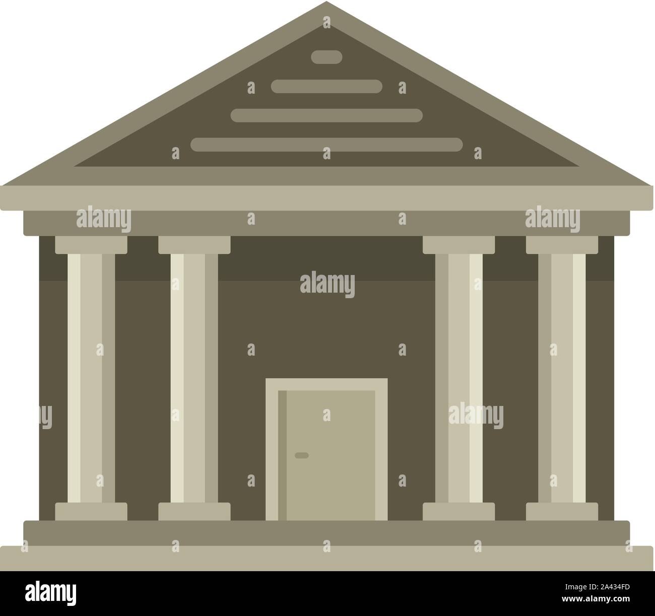 Stone courthouse icon. Flat illustration of stone courthouse vector ...