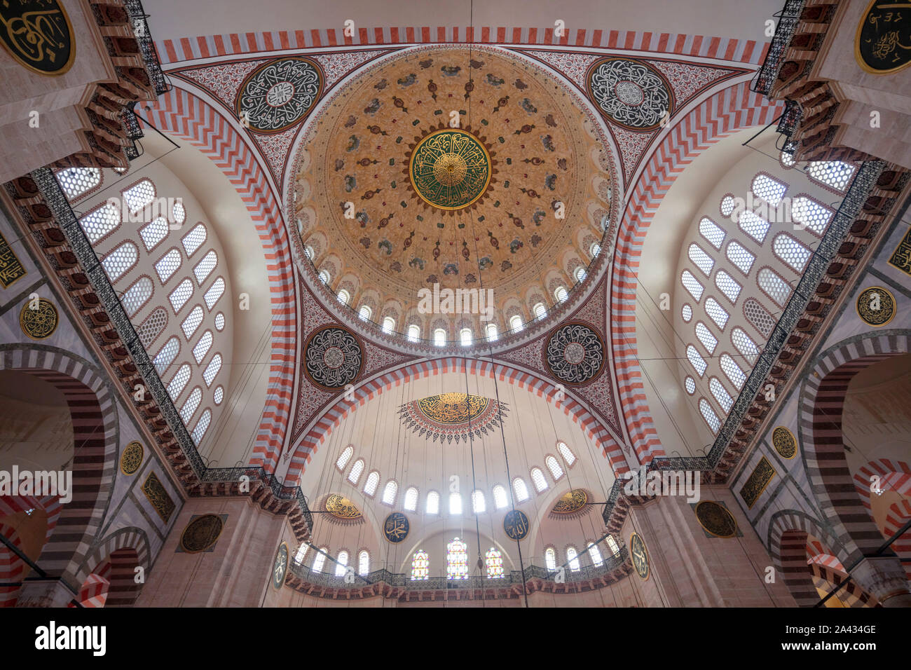 Interior, Süleymaniye mosque, Istanbul,Turkey Stock Photo