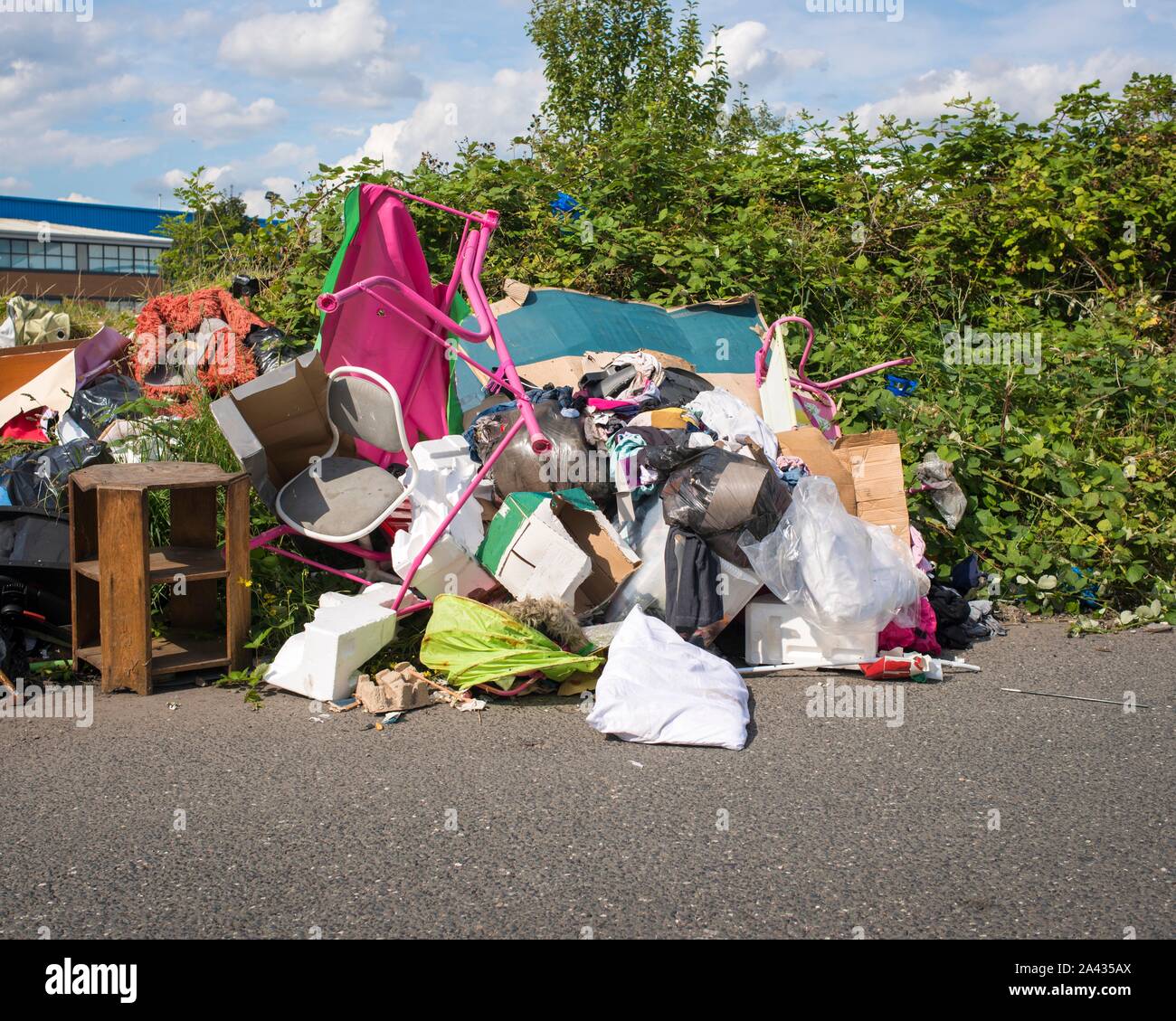 Fly tipping of household waste Stock Photo Alamy